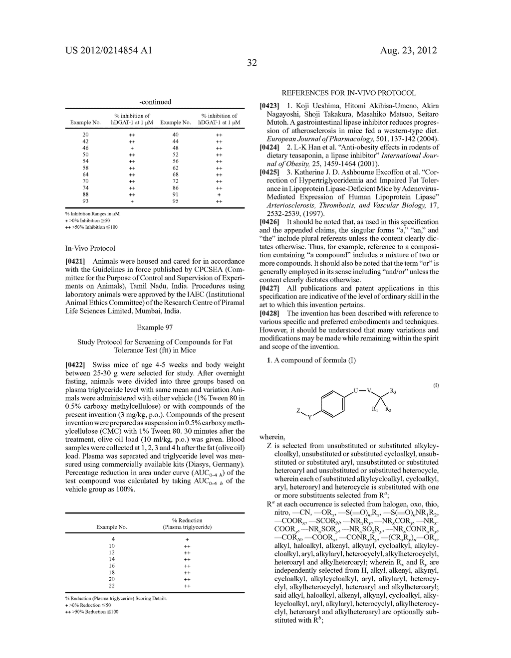 CARBOXY OXAZOLE OR THIAZOLE COMPOUNDS AS DGAT- 1 INHIBITORS USEFUL FOR THE     TREATMENT OF OBESITY - diagram, schematic, and image 33