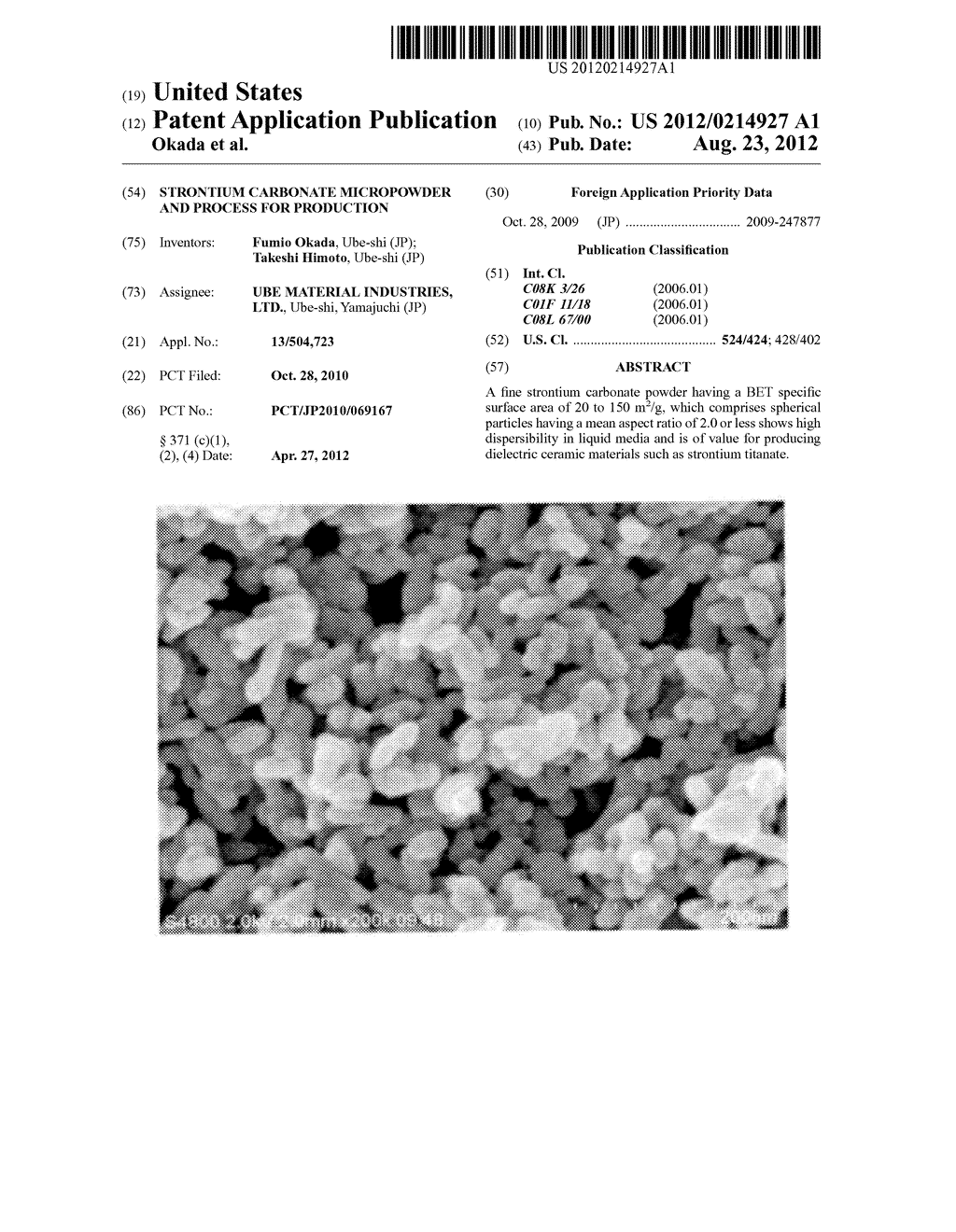 STRONTIUM CARBONATE MICROPOWDER AND PROCESS FOR PRODUCTION - diagram, schematic, and image 01