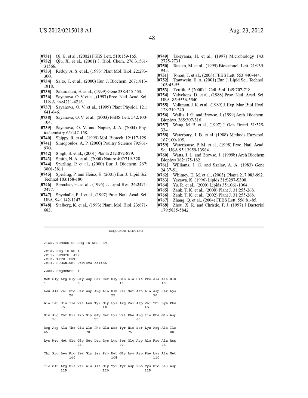 SYNTHESIS OF LONG-CHAIN POLYUNSATURATED FATTY ACIDS BY RECOMBINANT CELLS - diagram, schematic, and image 65