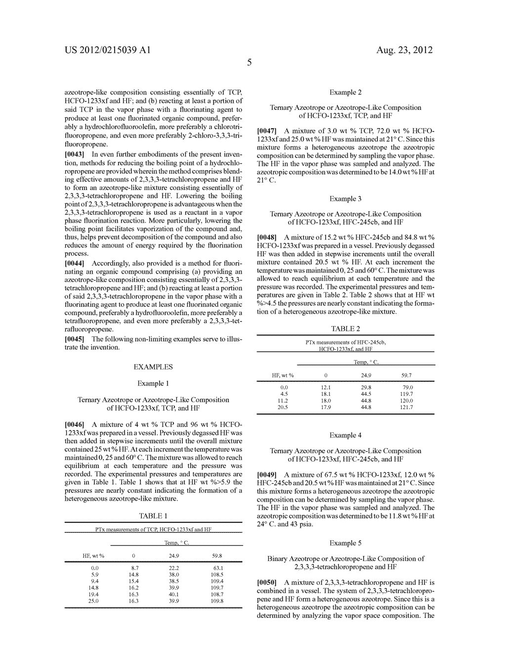 Azeotrope And Azeotrope-Like Compositions Useful For The Production Of     Haloolefins - diagram, schematic, and image 06