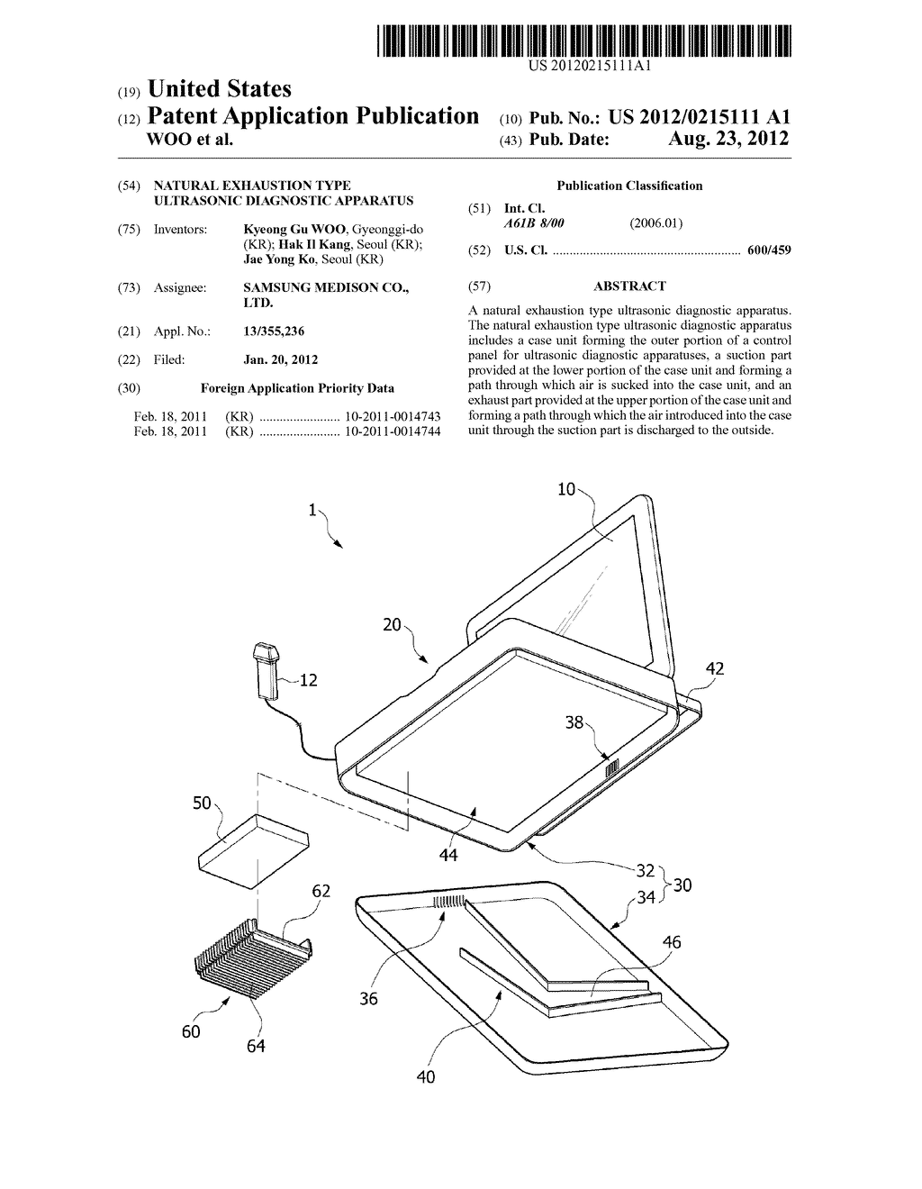 NATURAL EXHAUSTION TYPE ULTRASONIC DIAGNOSTIC APPARATUS - diagram, schematic, and image 01