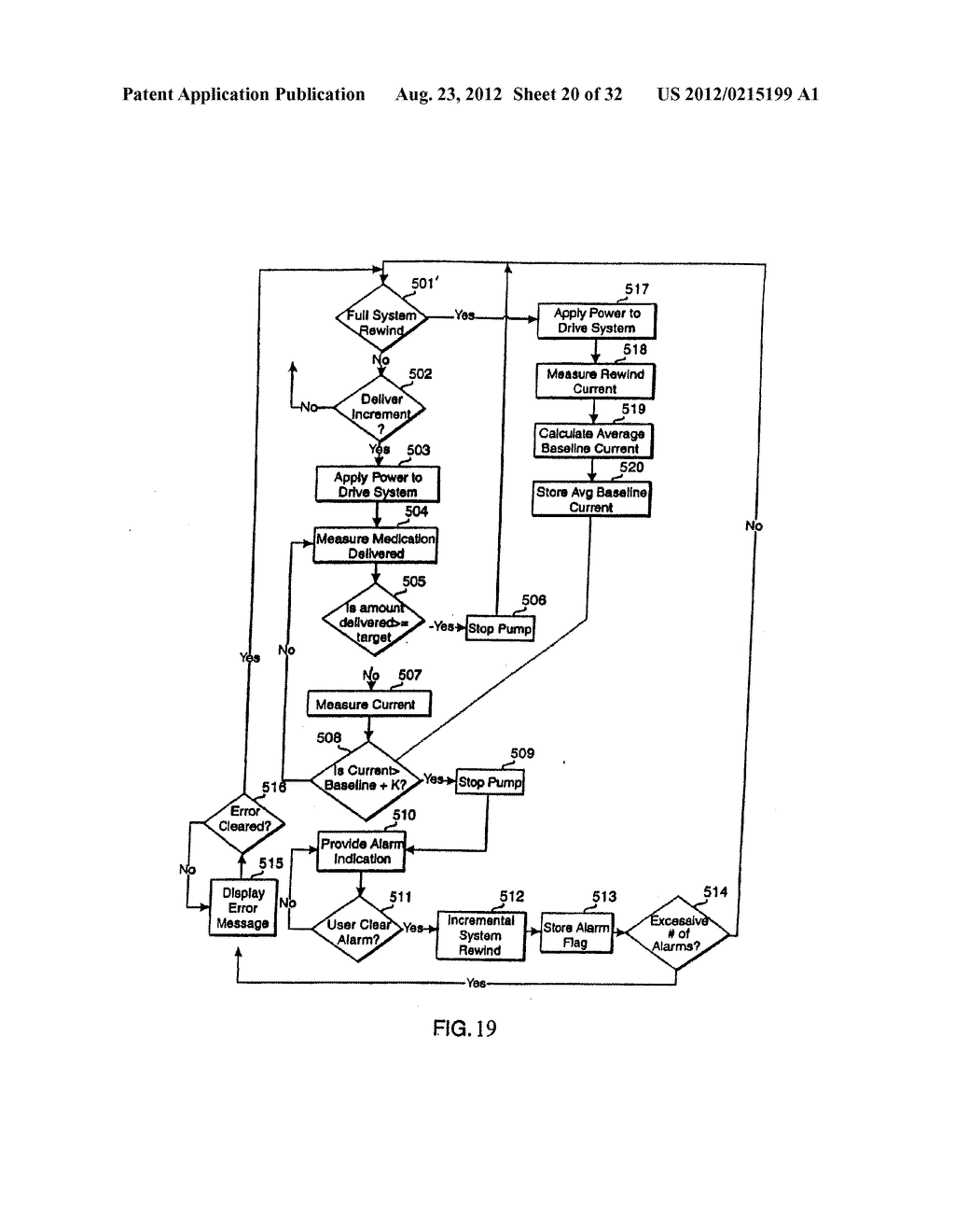 METHODS AND APPARATUSES FOR DETECTING OCCLUSIONS IN AN AMBULATORY INFUSION     PUMP - diagram, schematic, and image 21