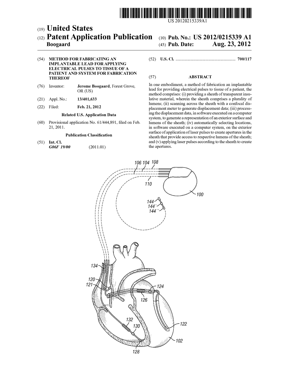 METHOD FOR FABRICATING AN IMPLANTABLE LEAD FOR APPLYING ELECTRICAL PULSES     TO TISSUE OF A PATIENT AND SYSTEM FOR FABRICATION THEREOF - diagram, schematic, and image 01