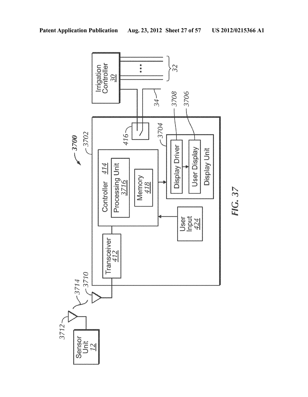 USER INTERFACE FOR A SENSOR-BASED INTERFACE DEVICE FOR INTERRUPTING AN     IRRIGATION CONTROLLER - diagram, schematic, and image 28