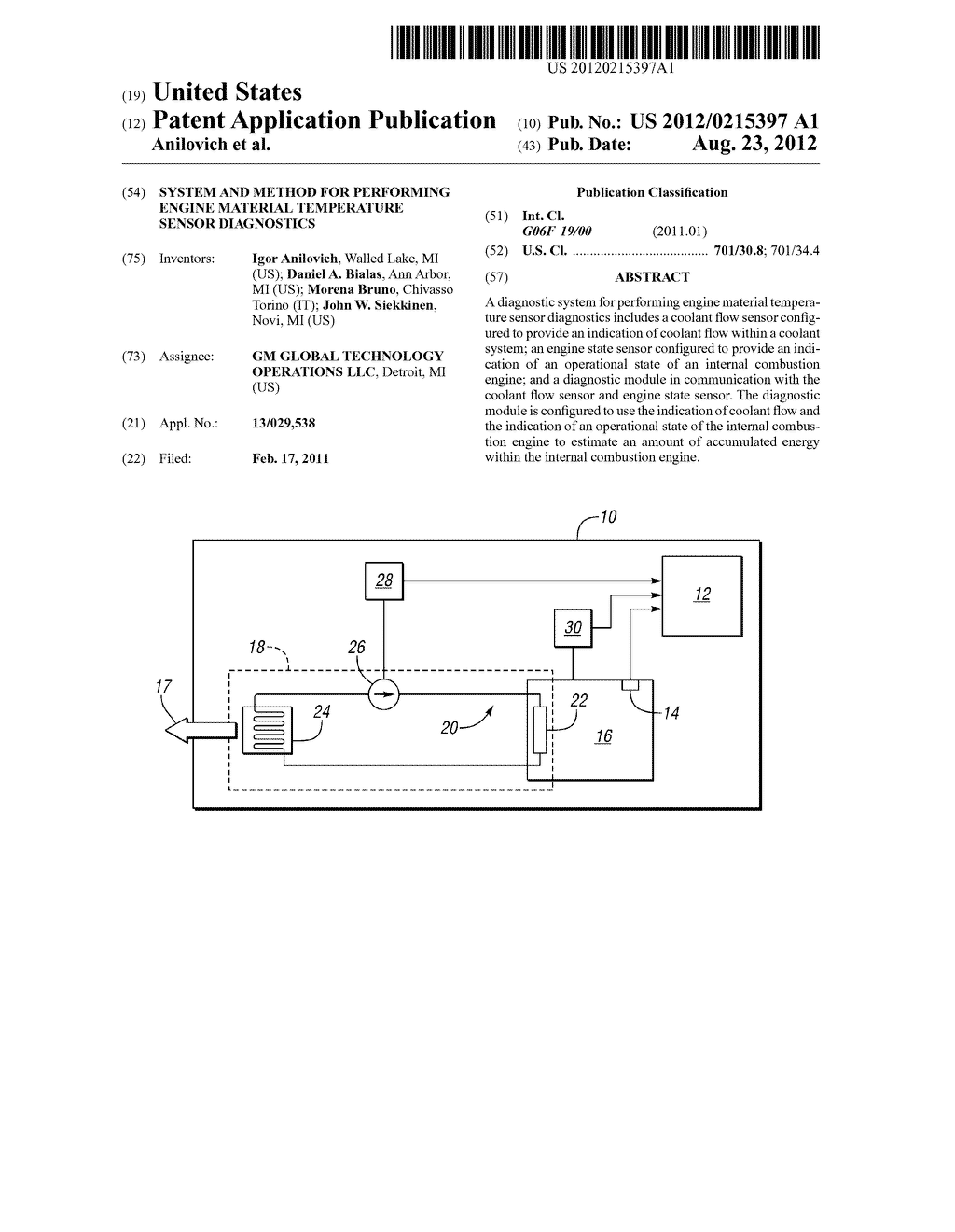 SYSTEM AND METHOD FOR PERFORMING ENGINE MATERIAL TEMPERATURE SENSOR     DIAGNOSTICS - diagram, schematic, and image 01