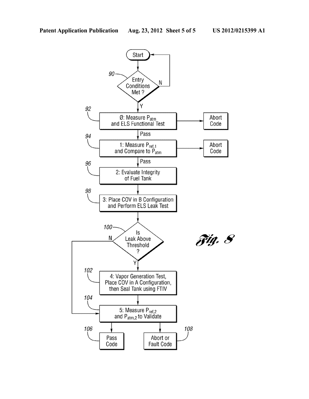 SYSTEM AND METHOD FOR PERFORMING  EVAPORATIVE LEAK DIAGNOSTICS IN A     VEHICLE - diagram, schematic, and image 06