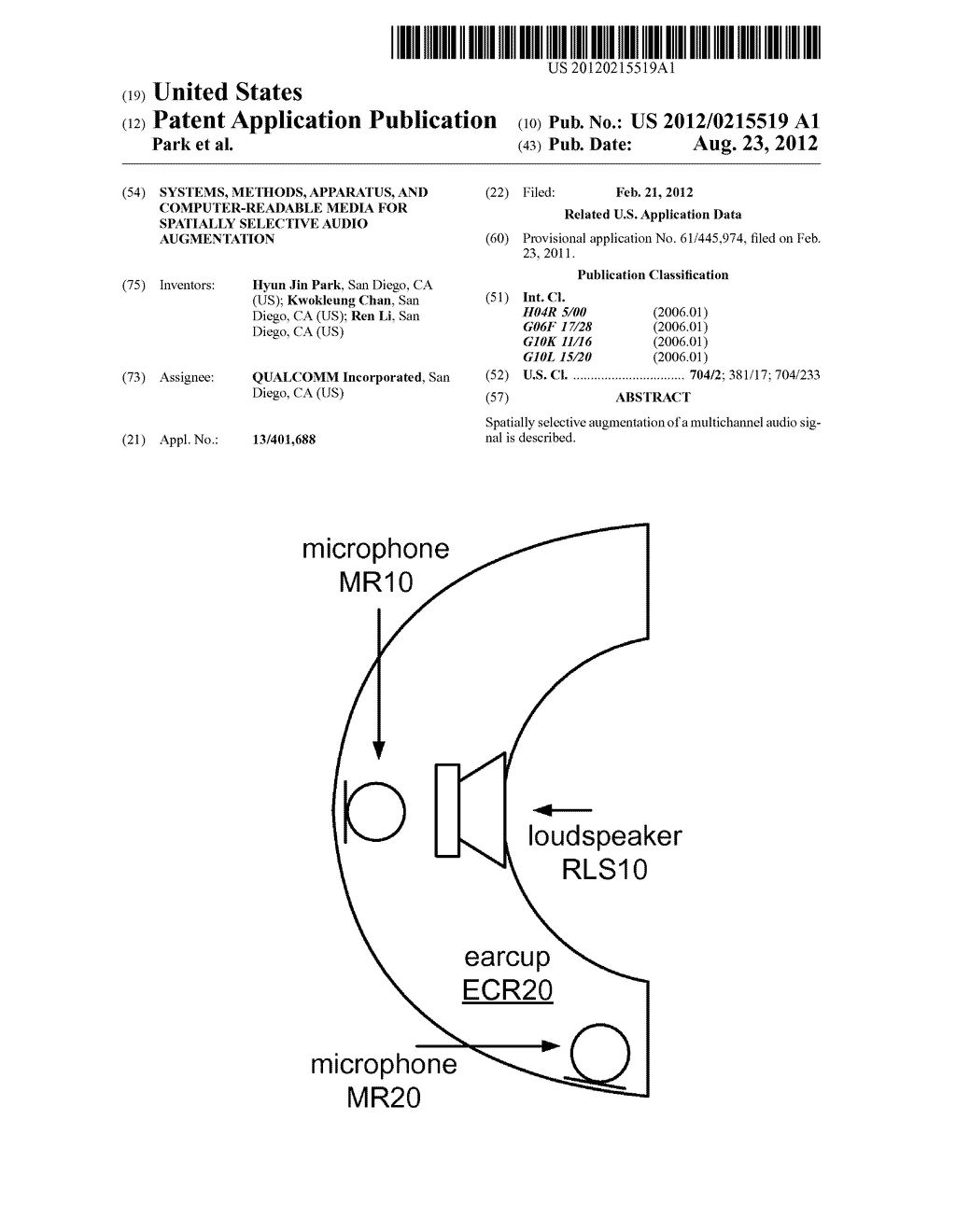 SYSTEMS, METHODS, APPARATUS, AND COMPUTER-READABLE MEDIA FOR SPATIALLY     SELECTIVE AUDIO AUGMENTATION - diagram, schematic, and image 01