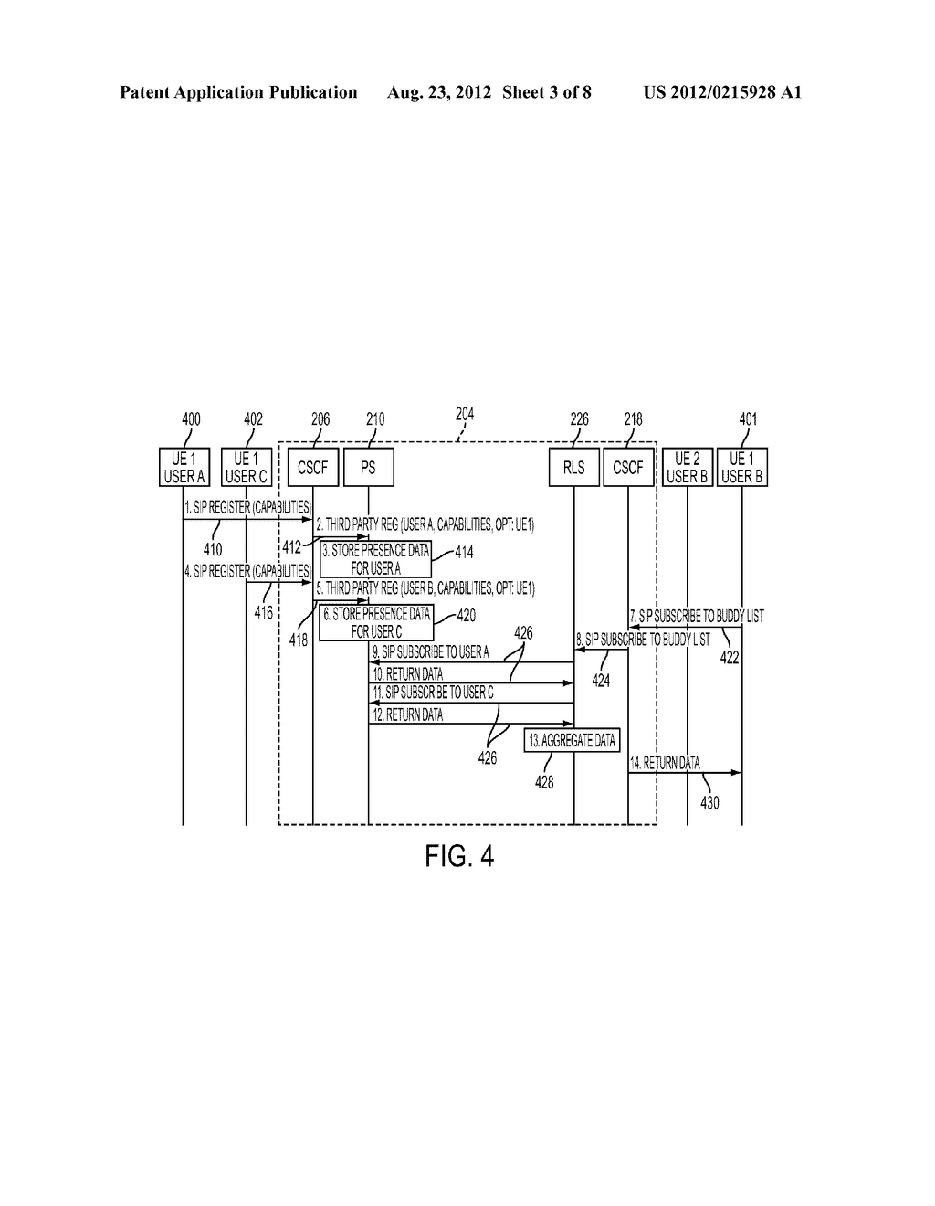 Methods and Systems for Presence Publication Using SIP Register Feature     Tags - diagram, schematic, and image 04