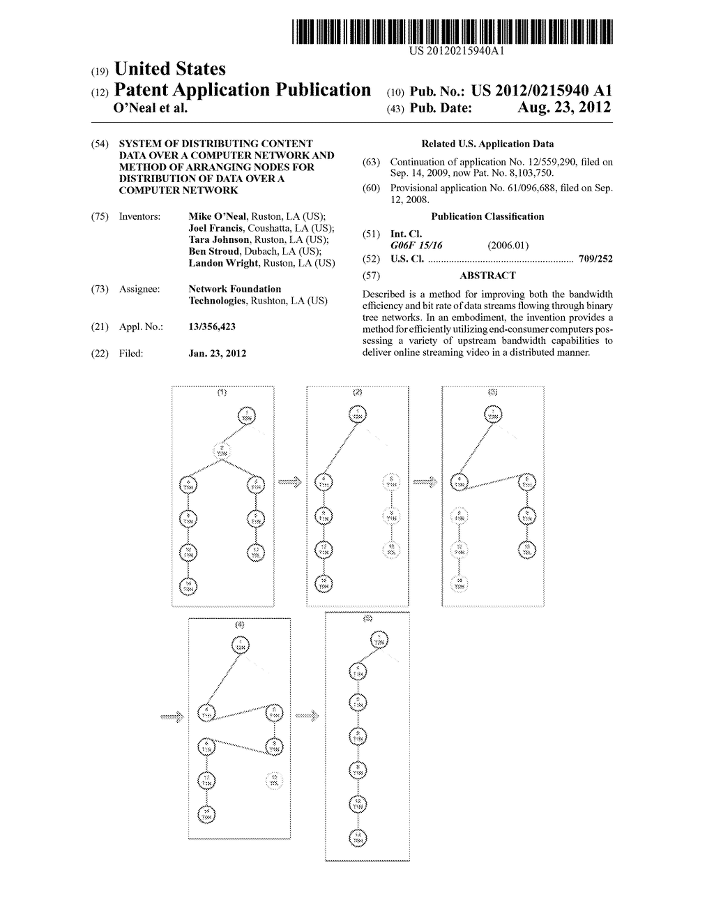 SYSTEM OF DISTRIBUTING CONTENT DATA OVER A COMPUTER NETWORK AND METHOD OF     ARRANGING NODES FOR DISTRIBUTION OF DATA OVER A COMPUTER NETWORK - diagram, schematic, and image 01