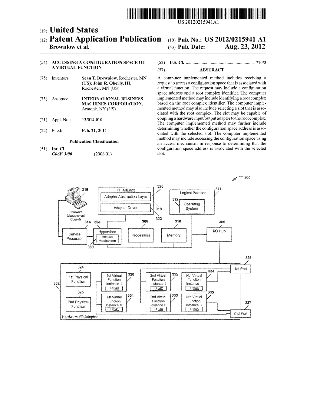 ACCESSING A CONFIGURATION SPACE OF A VIRTUAL FUNCTION - diagram, schematic, and image 01