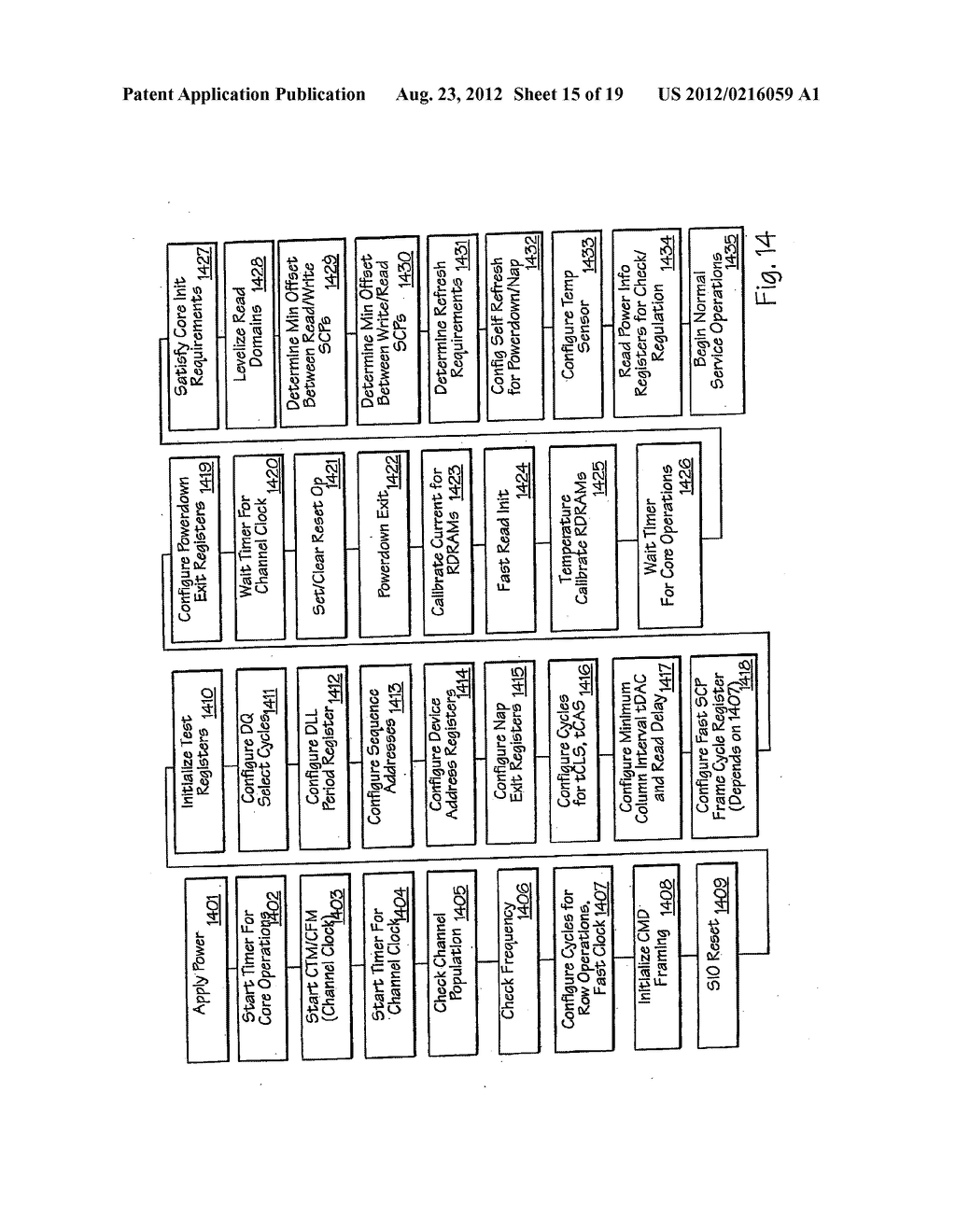 METHOD OF OPERATION OF A MEMORY DEVICE AND SYSTEM INCLUDING INITIALIZATION     AT A FIRST FREQUENCY AND OPERATION AT A SECOND FREQUENCEY AND A POWER     DOWN EXIT MODE - diagram, schematic, and image 16