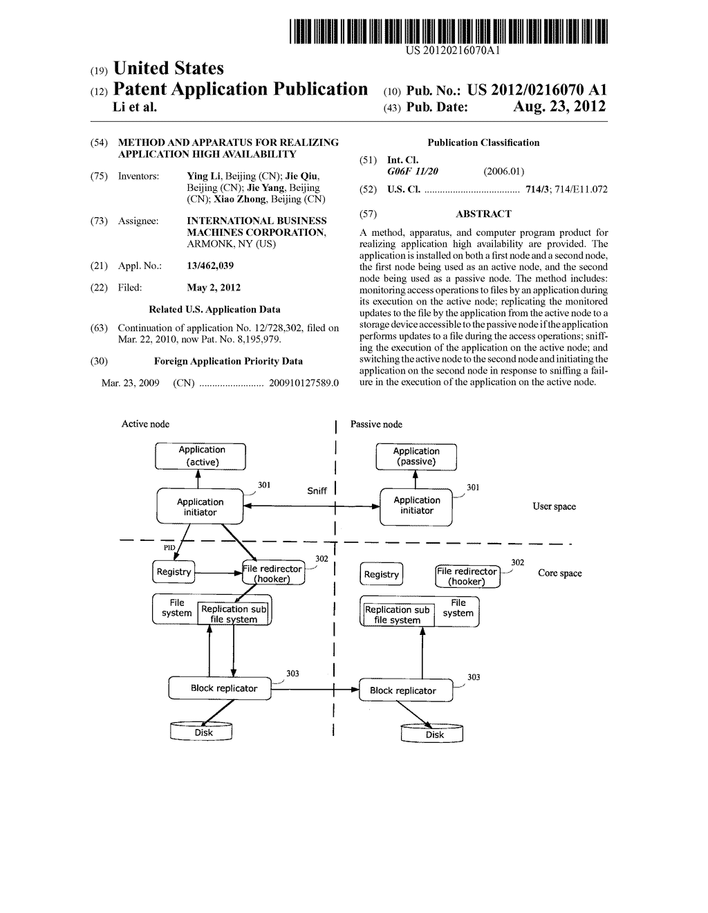 METHOD AND APPARATUS FOR REALIZING APPLICATION HIGH AVAILABILITY - diagram, schematic, and image 01