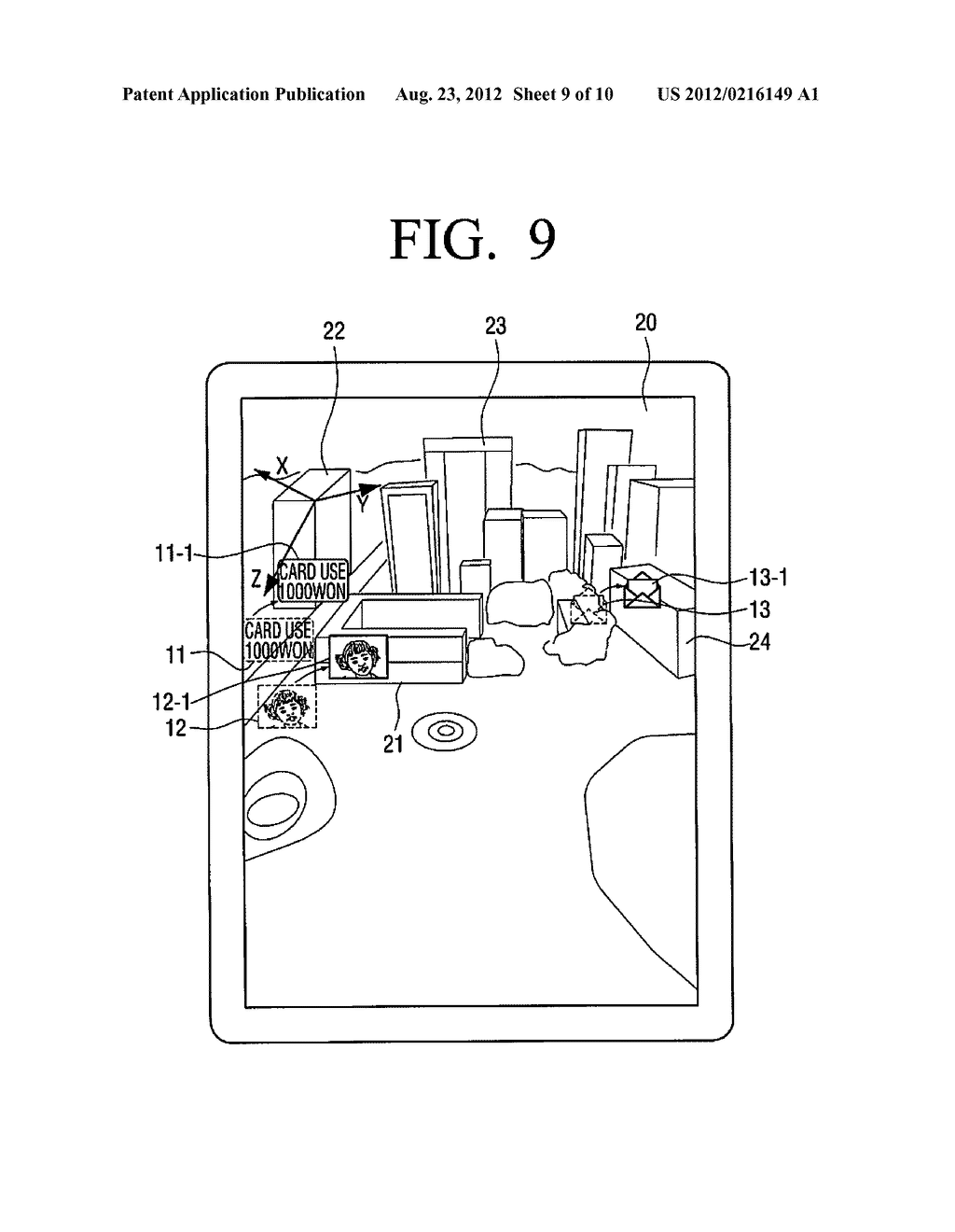 METHOD AND MOBILE APPARATUS FOR DISPLAYING AN AUGMENTED REALITY - diagram, schematic, and image 10