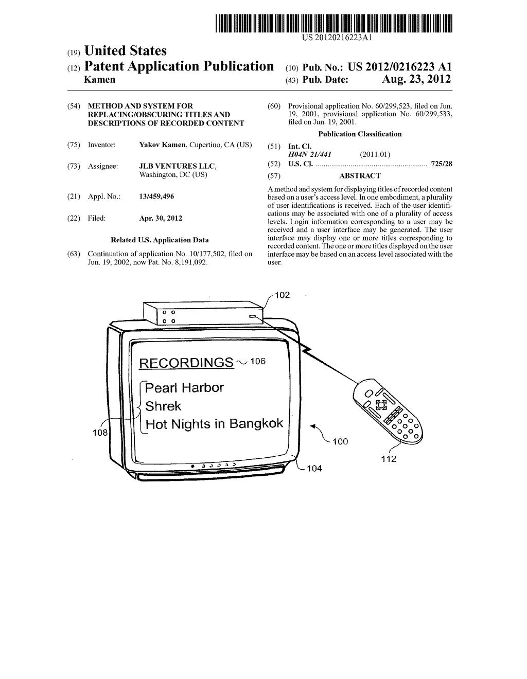 METHOD AND SYSTEM FOR REPLACING/OBSCURING TITLES AND DESCRIPTIONS OF     RECORDED CONTENT - diagram, schematic, and image 01