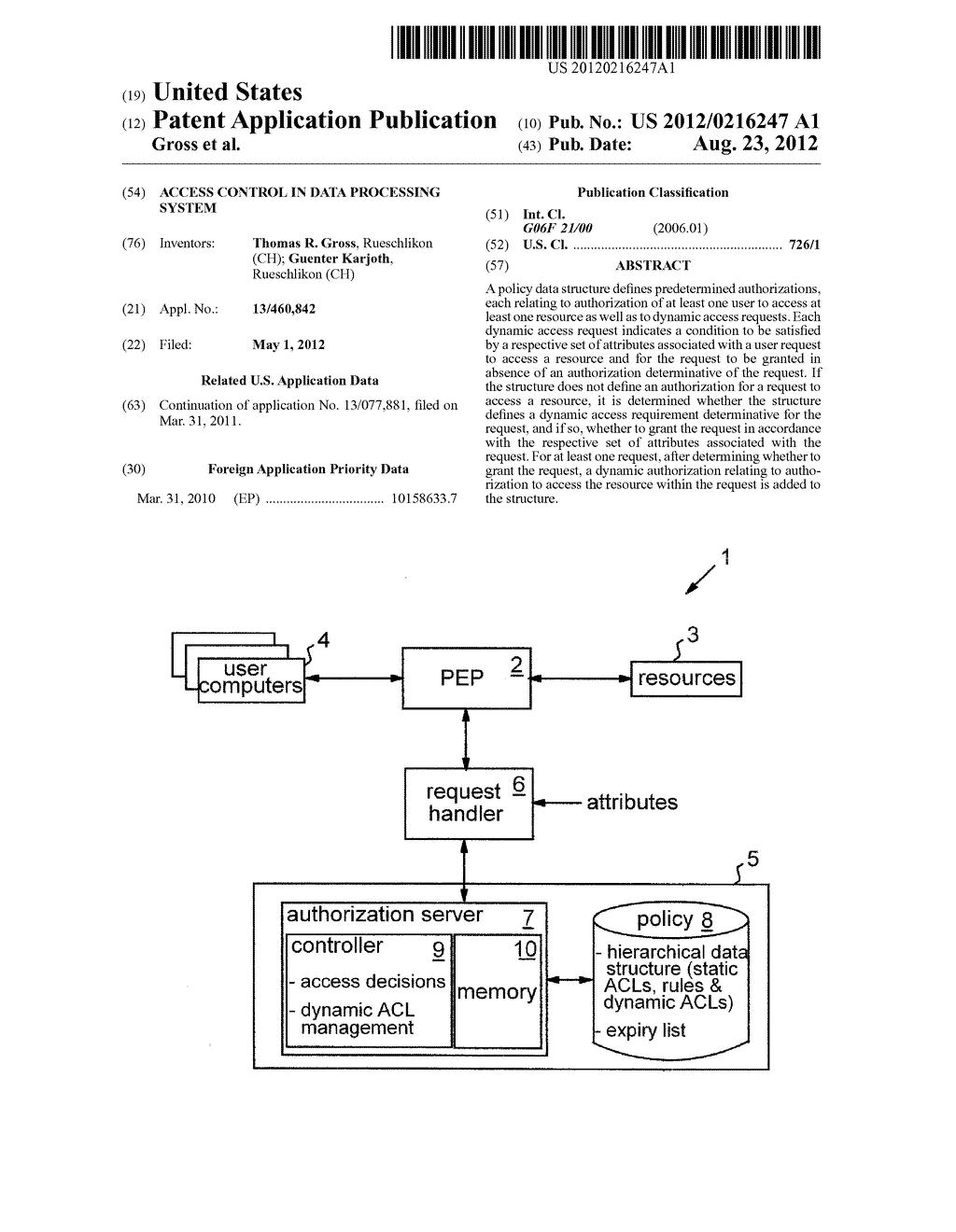 Access control in data processing system - diagram, schematic, and image 01