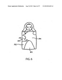 SWADDLE BLANKET WITH MATTRESS ATTACHMENT DEVICE diagram and image