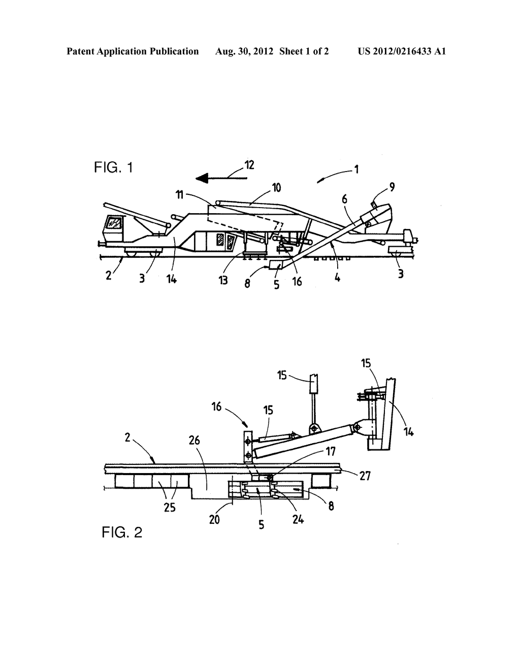 METHOD FOR PUTTING INTO OPERATION A CLEARING APPARATUS SUITABLE FOR     PICKING UP BALLAST AND CLEARING APPARATUS - diagram, schematic, and image 02