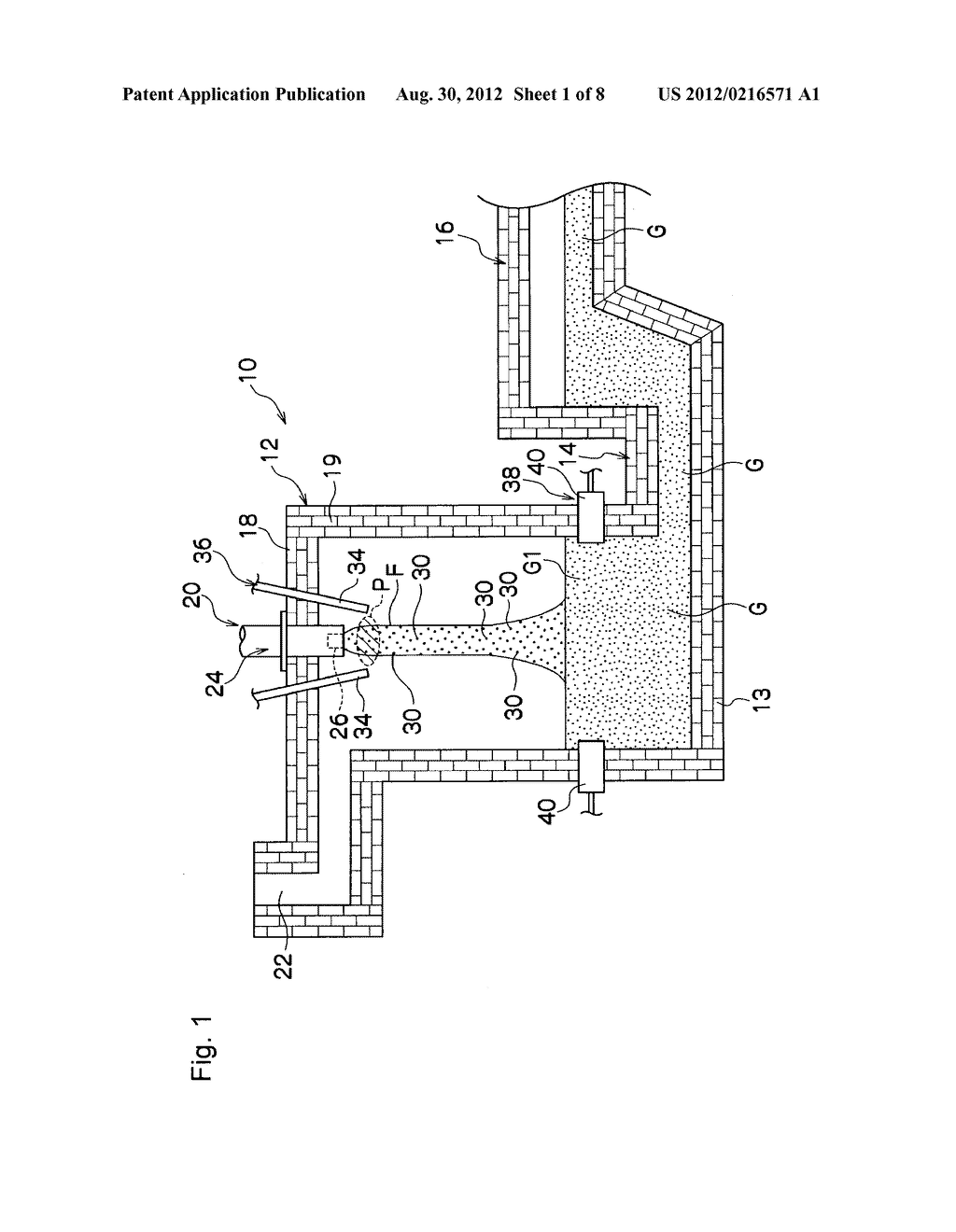 GLASS-MELTING FURNACE, PROCESS FOR PRODUCING MOLTEN GLASS, APPARATUS FOR     PRODUCING GLASS PRODUCTS AND PROCESS FOR PRODUCING GLASS PRODUCTS - diagram, schematic, and image 02