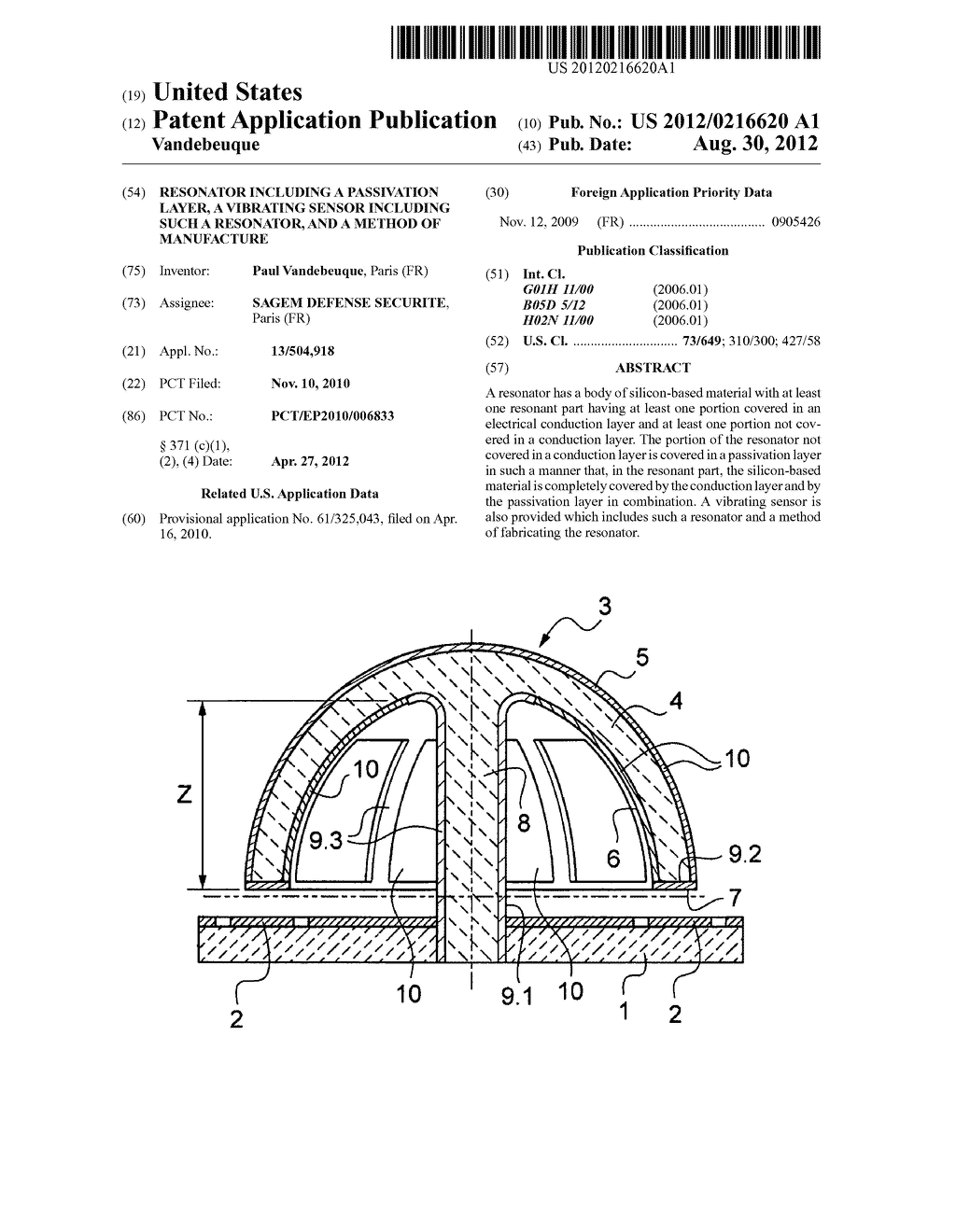 RESONATOR INCLUDING A PASSIVATION LAYER, A VIBRATING SENSOR INCLUDING SUCH     A RESONATOR, AND A METHOD OF MANUFACTURE - diagram, schematic, and image 01