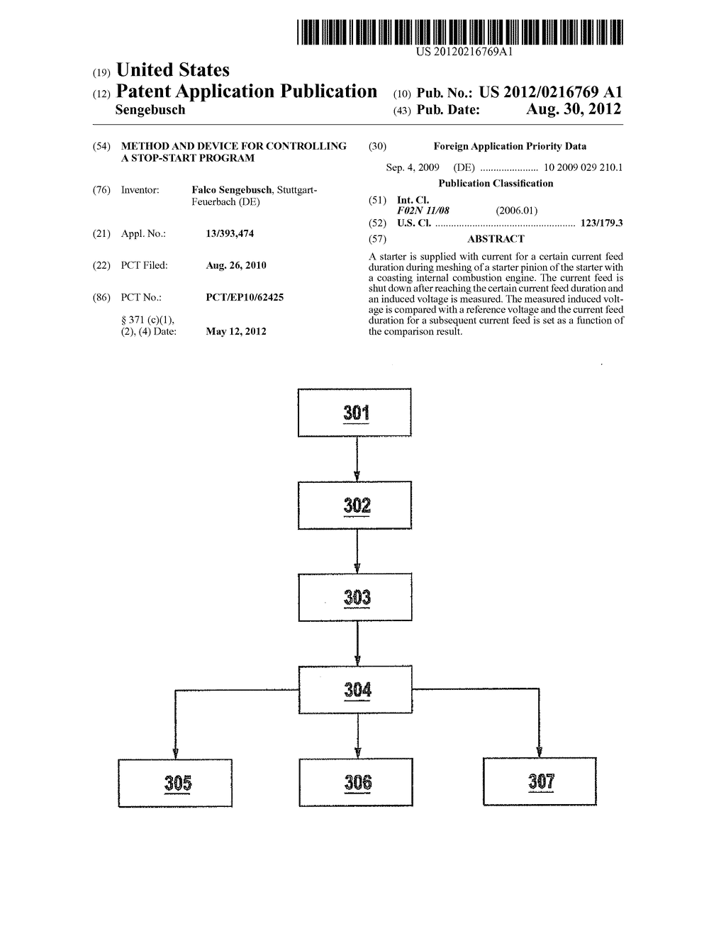 METHOD AND DEVICE FOR CONTROLLING A STOP-START PROGRAM - diagram, schematic, and image 01