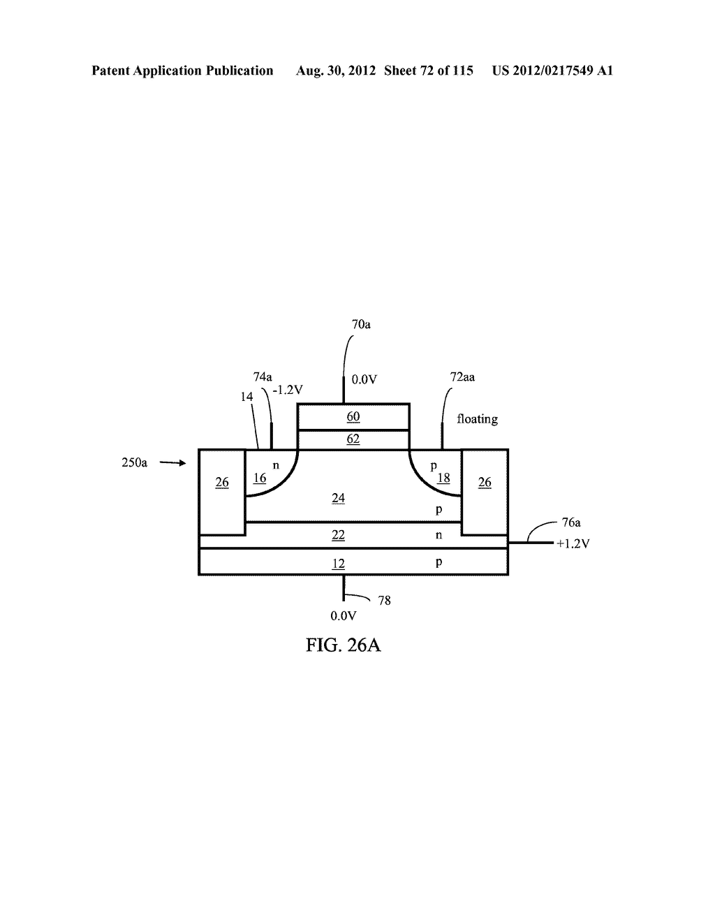 ASYMMETRIC SEMICONDUCTOR MEMORY DEVICE HAVING ELECTRICALLY FLOATING BODY     TRANSISTOR - diagram, schematic, and image 73