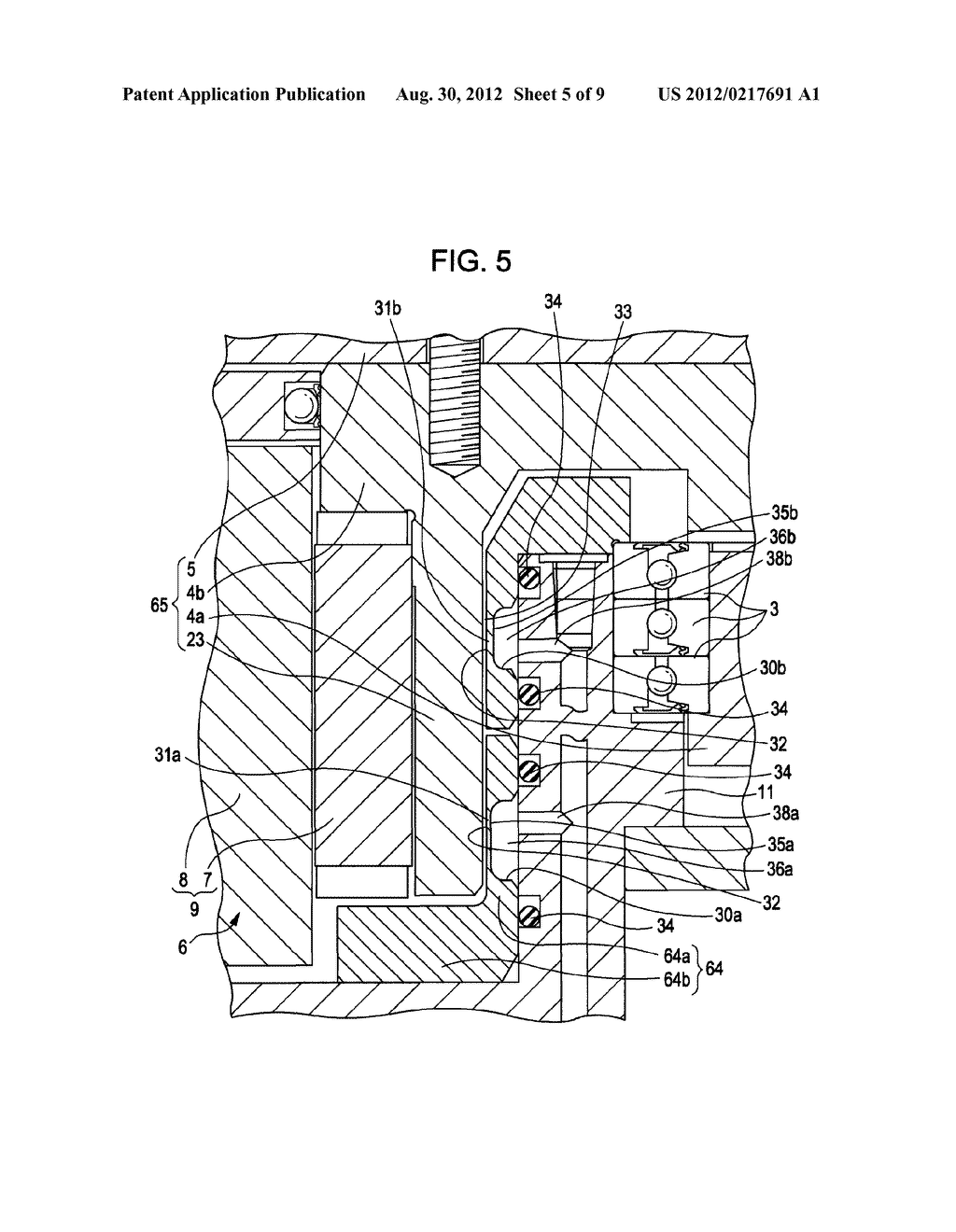 CLAMPING DEVICE IN MAIN SHAFT DRIVING DEVICE FOR MACHINE TOOL - diagram, schematic, and image 06