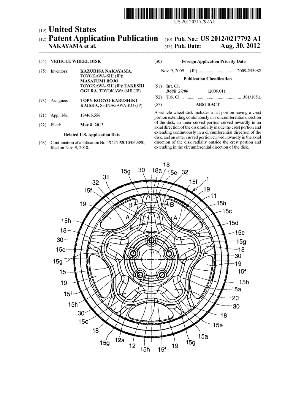 VEHICLE WHEEL DISK - diagram, schematic, and image 01