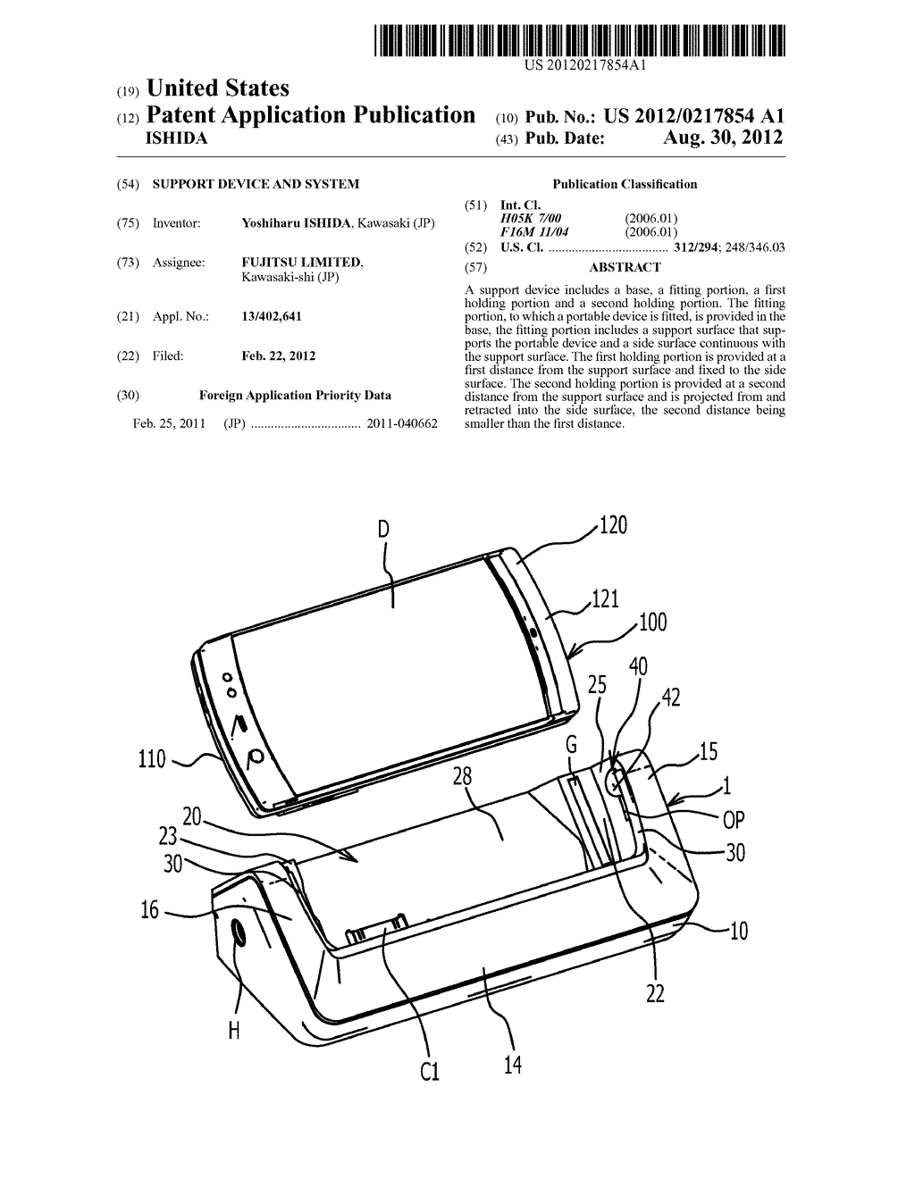 SUPPORT DEVICE AND SYSTEM - diagram, schematic, and image 01