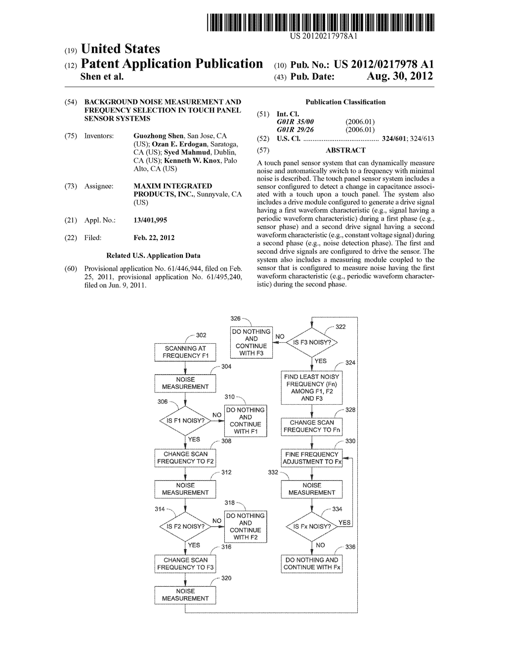 BACKGROUND NOISE MEASUREMENT AND FREQUENCY SELECTION IN TOUCH PANEL SENSOR     SYSTEMS - diagram, schematic, and image 01