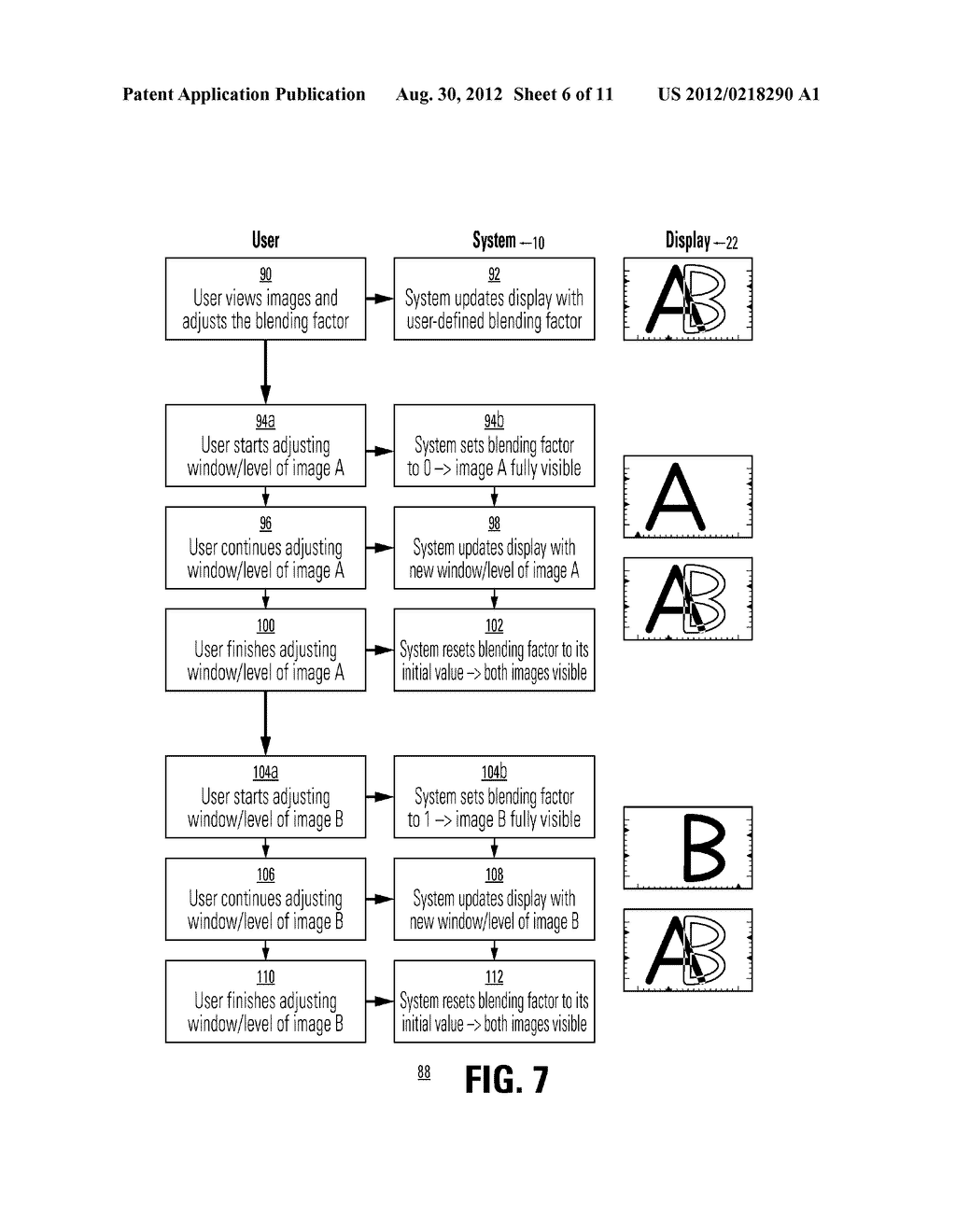 METHOD AND SYSTEM FOR INTERACTIVE CONTROL OF WINDOW/LEVEL PARAMETERS OF     MULTI-IMAGE DISPLAYS - diagram, schematic, and image 07