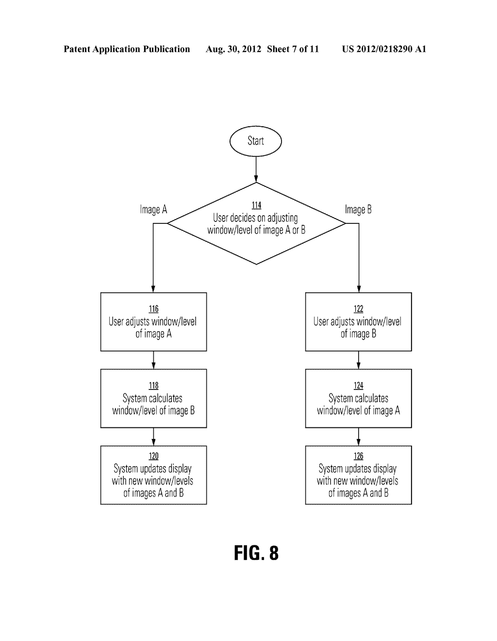 METHOD AND SYSTEM FOR INTERACTIVE CONTROL OF WINDOW/LEVEL PARAMETERS OF     MULTI-IMAGE DISPLAYS - diagram, schematic, and image 08