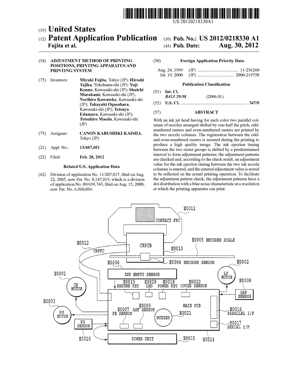 ADJUSTMENT METHOD OF PRINTING POSITIONS, PRINTING APPARATUS AND PRINTING     SYSTEM - diagram, schematic, and image 01