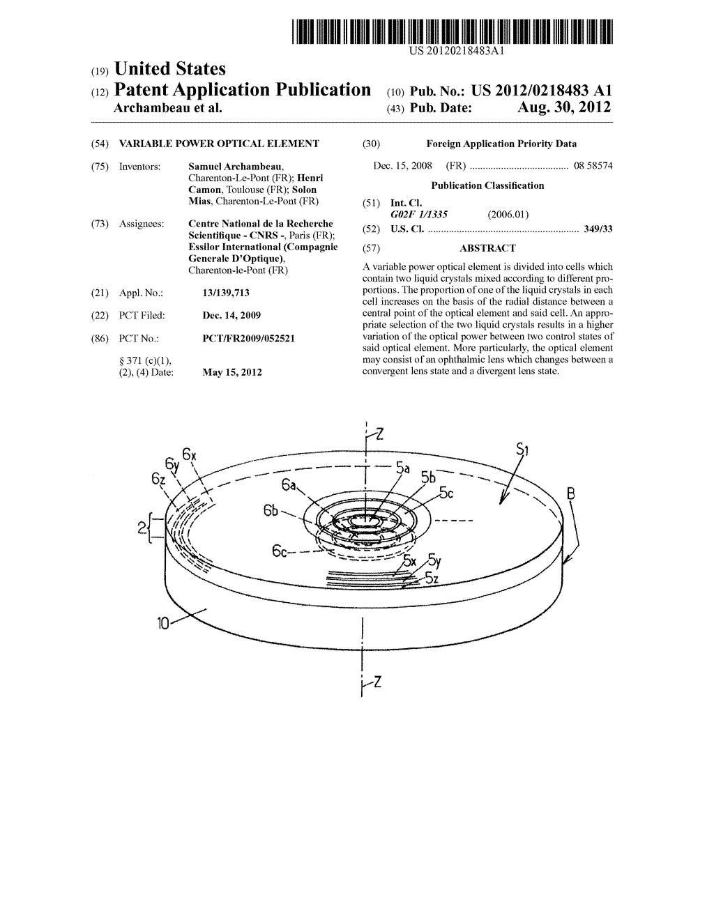 VARIABLE POWER OPTICAL ELEMENT - diagram, schematic, and image 01