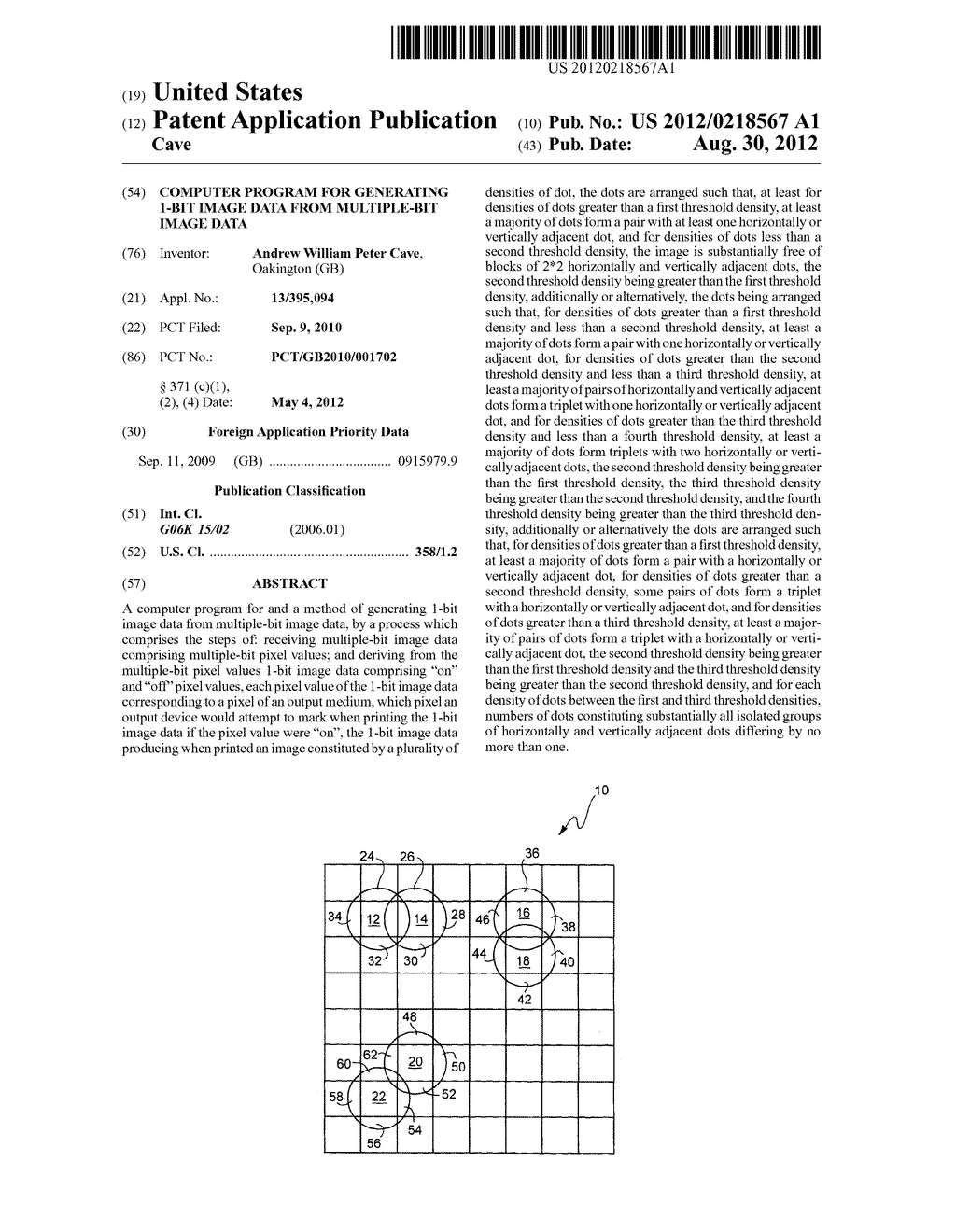 COMPUTER PROGRAM FOR GENERATING 1-BIT IMAGE DATA FROM MULTIPLE-BIT IMAGE     DATA - diagram, schematic, and image 01