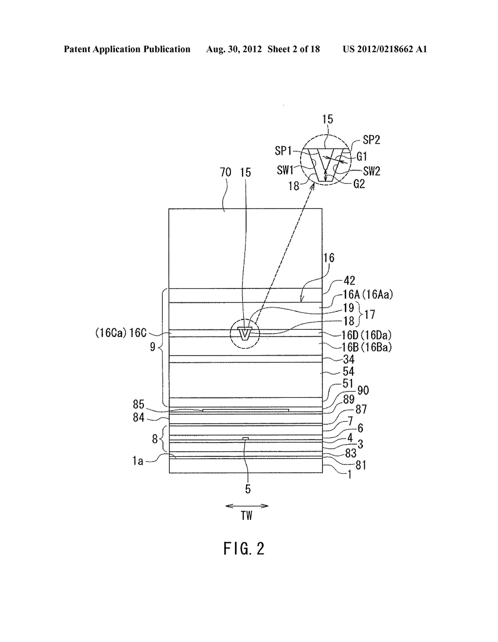MAGNETIC HEAD FOR PERPENDICULAR MAGNETIC RECORDING THAT INCLUDES A SENSOR     FOR DETECTING CONTACT WITH A RECORDING MEDIUM - diagram, schematic, and image 03