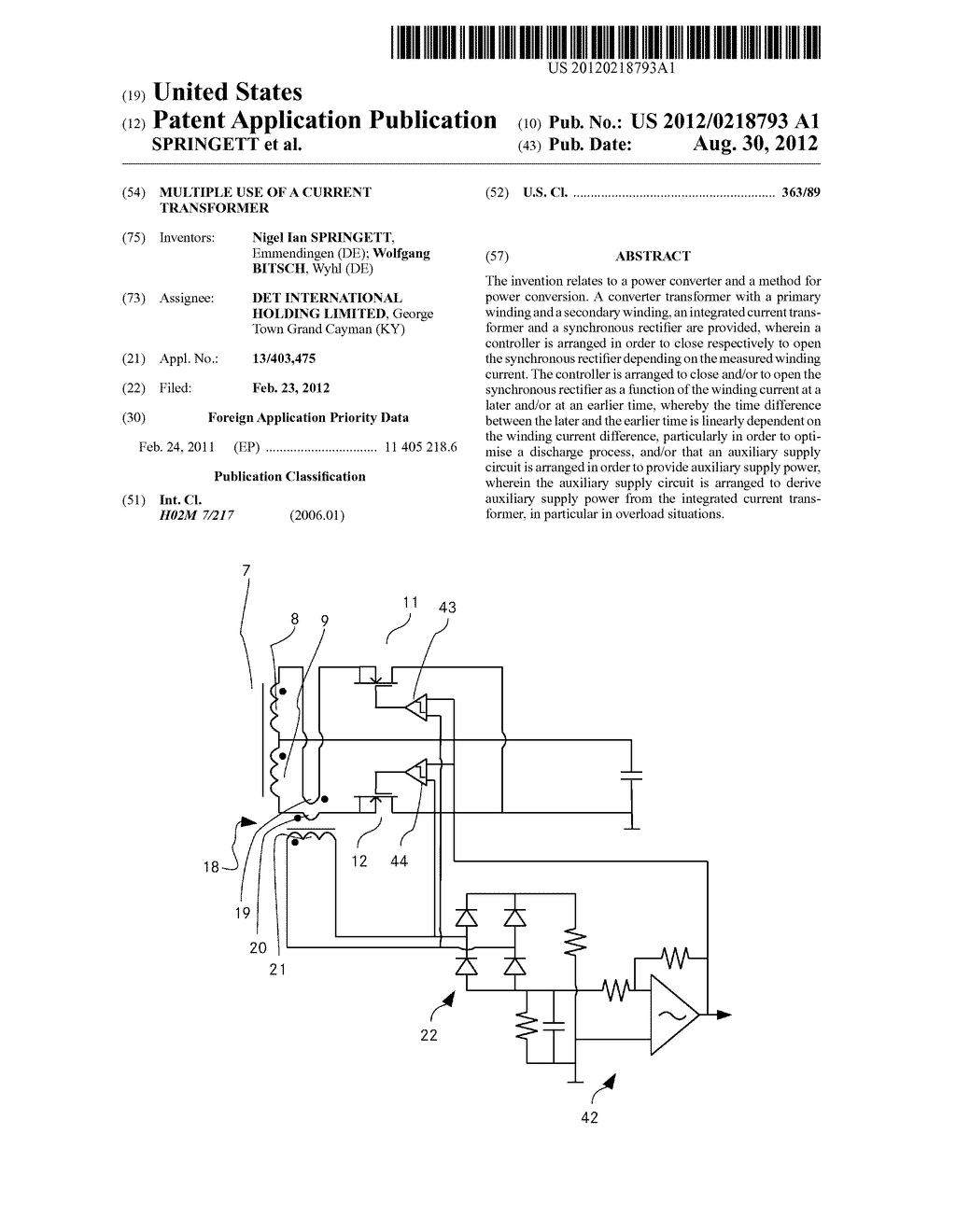 MULTIPLE USE OF A CURRENT TRANSFORMER - diagram, schematic, and image 01