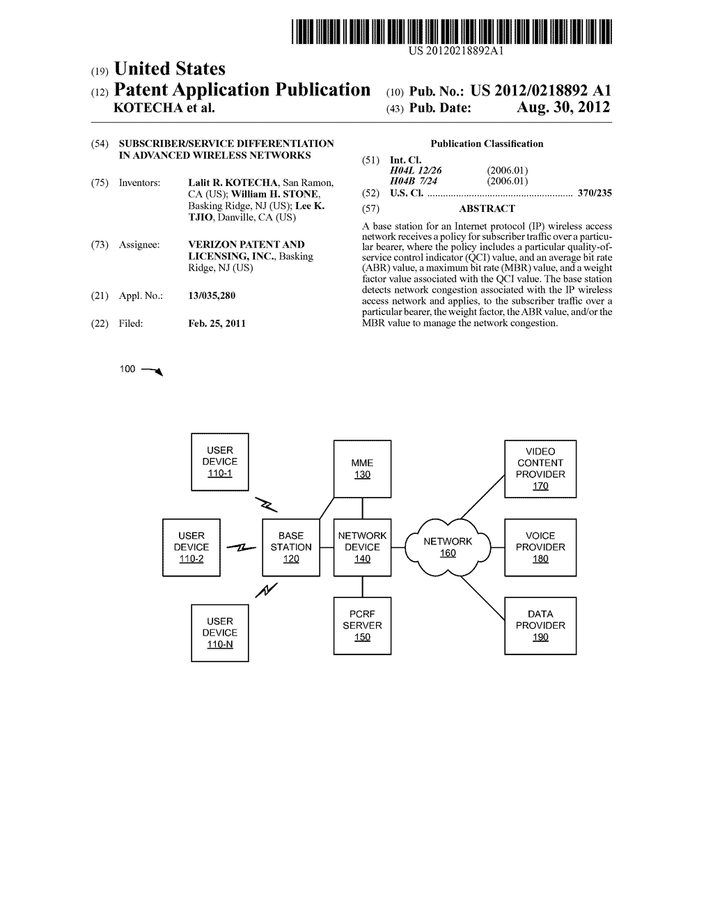 SUBSCRIBER/SERVICE DIFFERENTIATION IN ADVANCED WIRELESS NETWORKS - diagram, schematic, and image 01