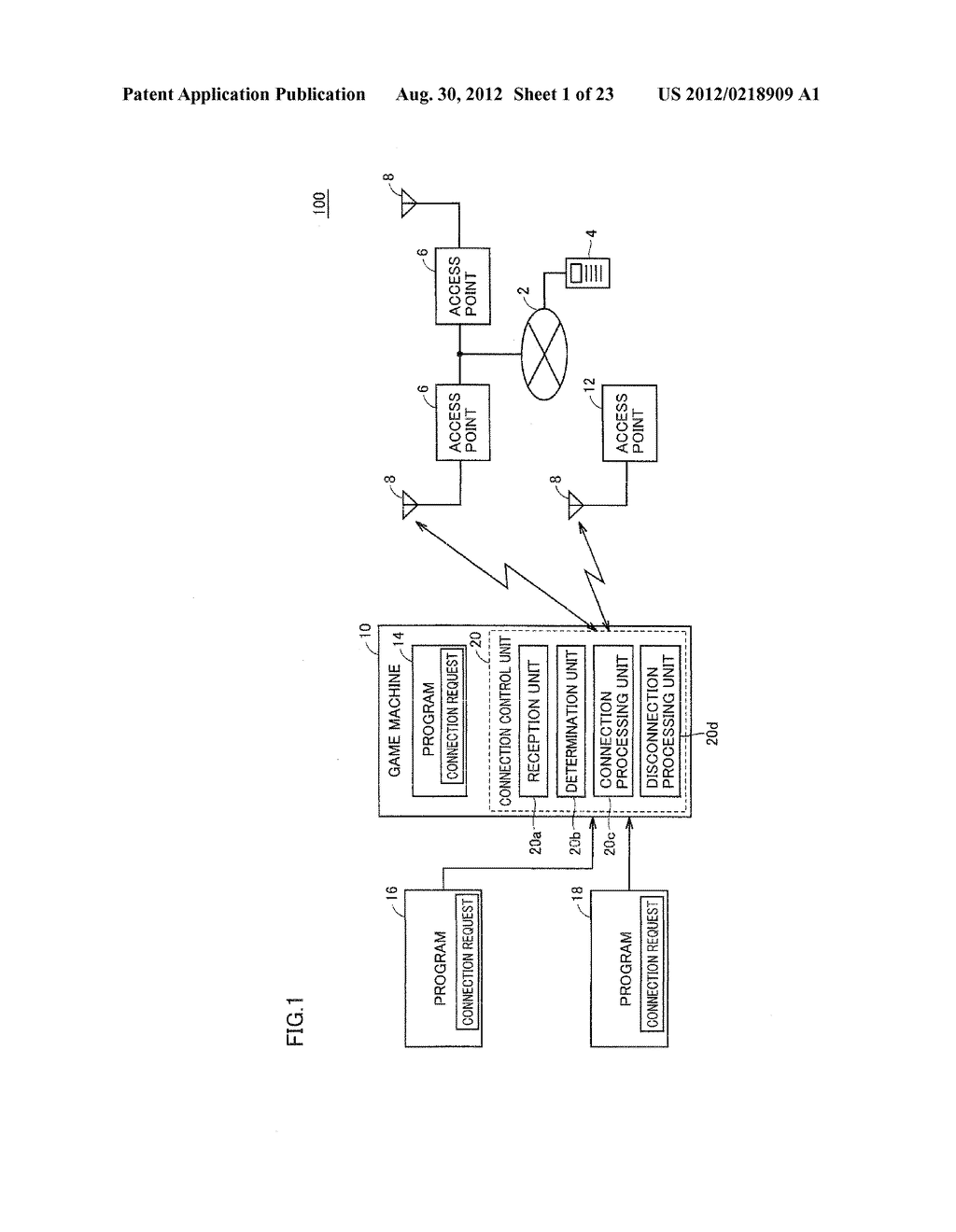 STORAGE MEDIUM STORING INFORMATION PROCESSING PROGRAM, INFORMATION     PROCESSING SYSTEM, INFORMATION PROCESSING APPARATUS AND METHOD FOR     PROCESSING CONNECTION REQUESTS TO ESTABLISH CONNECTION TO ACCESS POINTS     FROM A PLURALITY OF PROGRAMS - diagram, schematic, and image 02