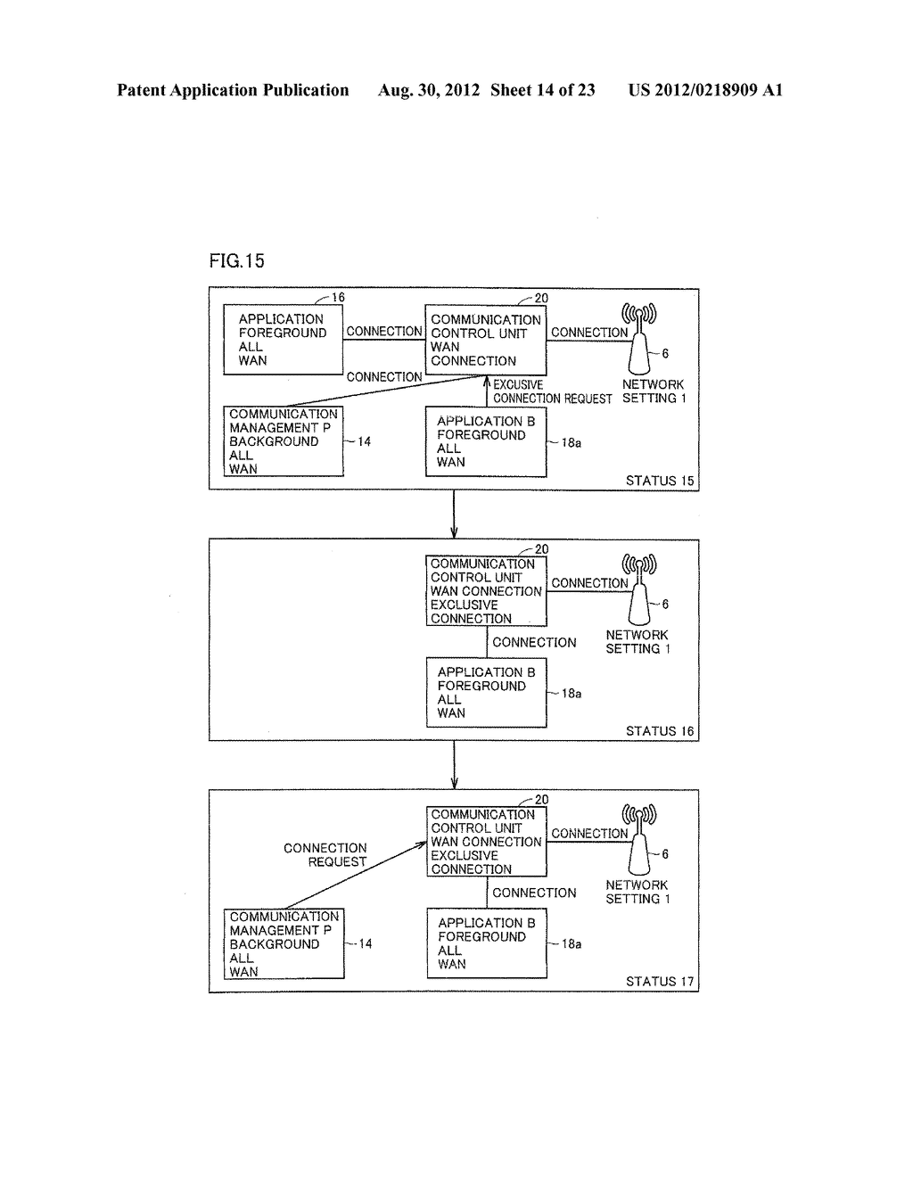 STORAGE MEDIUM STORING INFORMATION PROCESSING PROGRAM, INFORMATION     PROCESSING SYSTEM, INFORMATION PROCESSING APPARATUS AND METHOD FOR     PROCESSING CONNECTION REQUESTS TO ESTABLISH CONNECTION TO ACCESS POINTS     FROM A PLURALITY OF PROGRAMS - diagram, schematic, and image 15