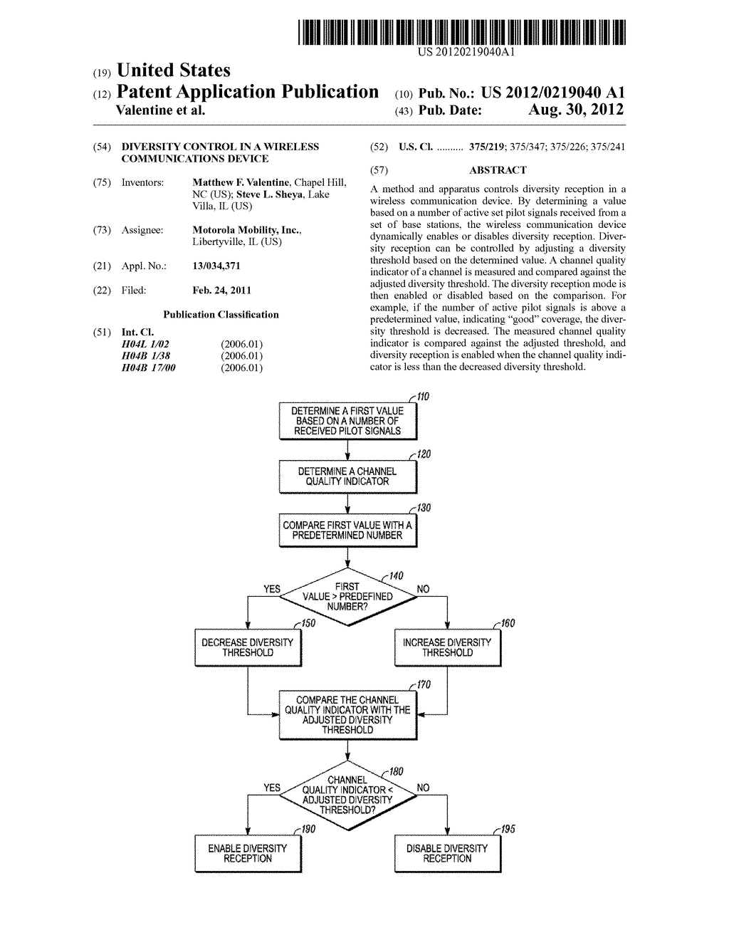 Diversity Control in a Wireless Communications Device - diagram, schematic, and image 01