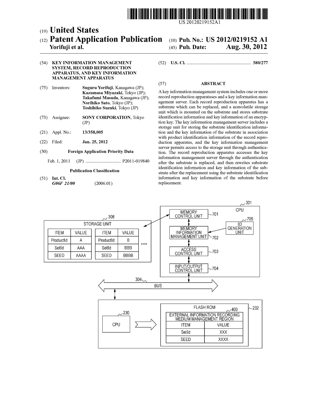 KEY INFORMATION MANAGEMENT SYSTEM, RECORD REPRODUCTION APPARATUS, AND KEY     INFORMATION MANAGEMENT APPARATUS - diagram, schematic, and image 01