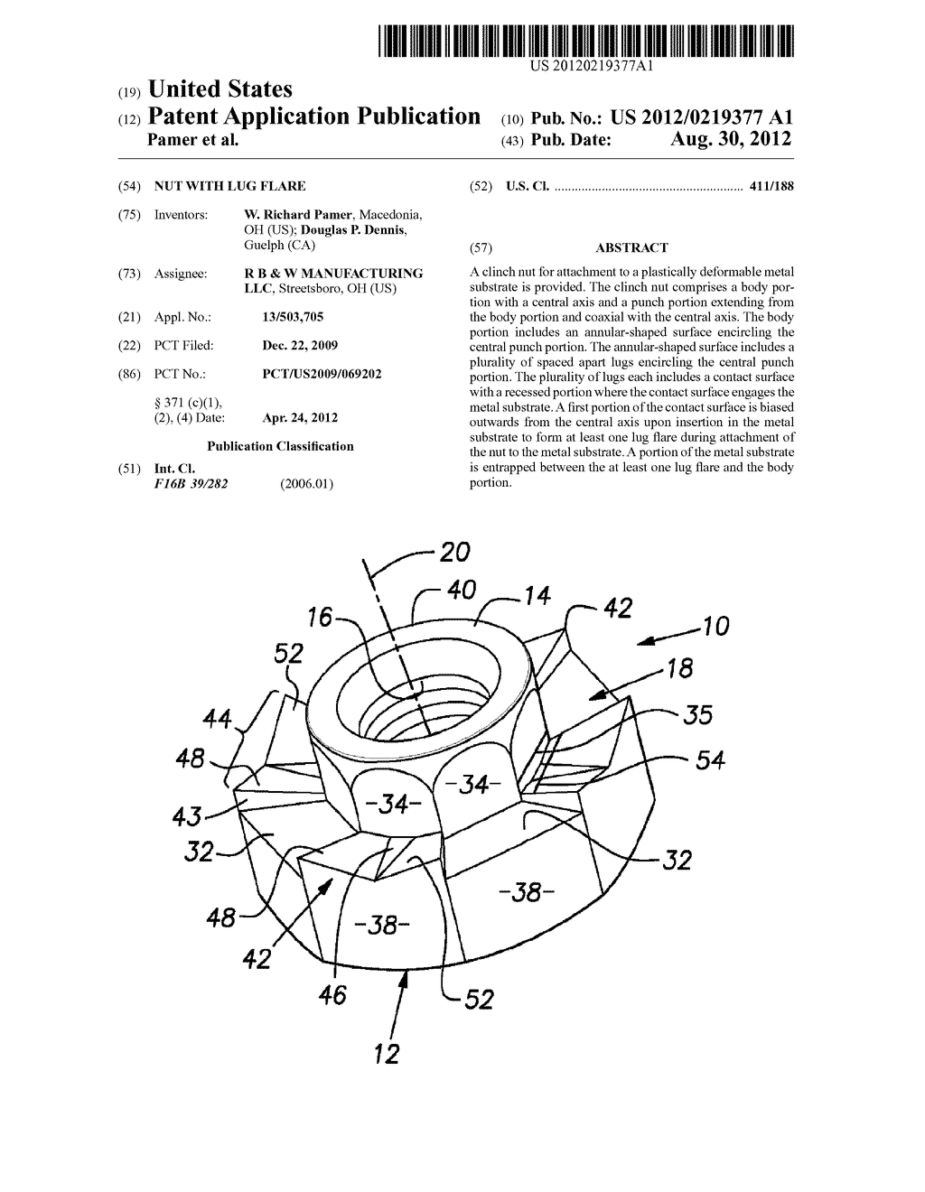 NUT WITH LUG FLARE - diagram, schematic, and image 01