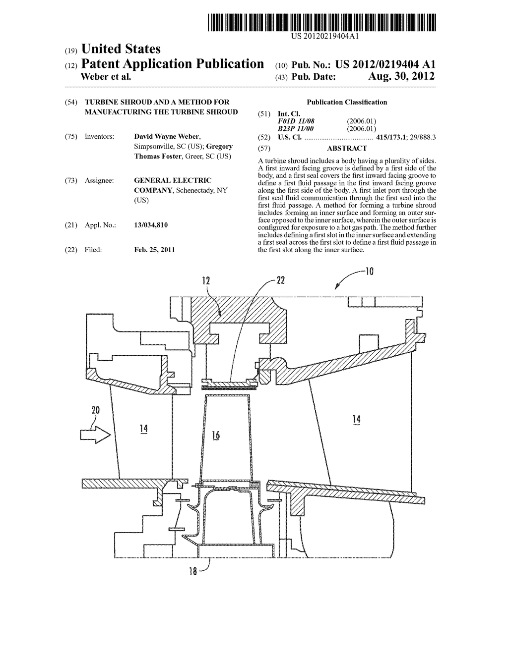 TURBINE SHROUD AND A METHOD FOR MANUFACTURING THE TURBINE SHROUD - diagram, schematic, and image 01