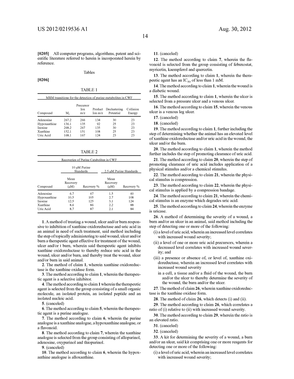 PURINE-TARGETED DIAGNOSIS AND THERAPY OF WOUNDS - diagram, schematic, and image 25