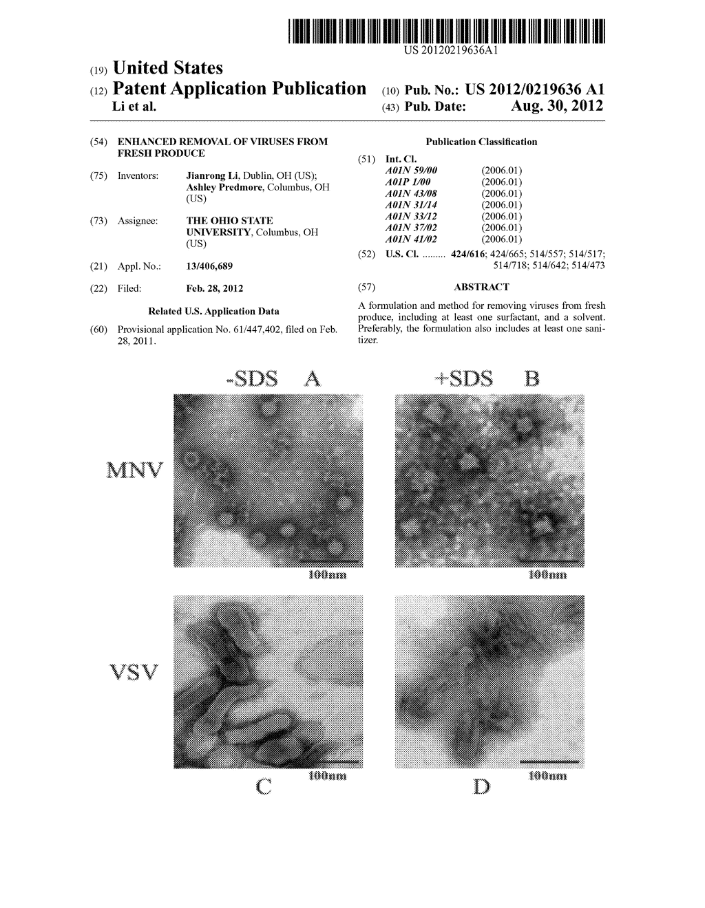 ENHANCED REMOVAL OF VIRUSES FROM FRESH PRODUCE - diagram, schematic, and image 01