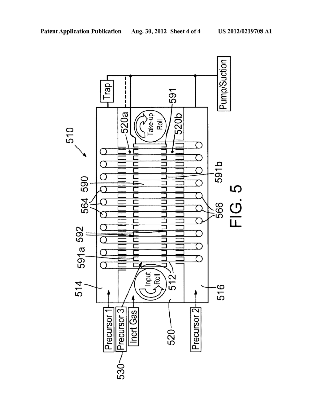 ATOMIC LAYER DEPOSITION METHOD UTILIZING MULTIPLE PRECURSOR ZONES FOR     COATING FLEXIBLE SUBSTRATES - diagram, schematic, and image 05