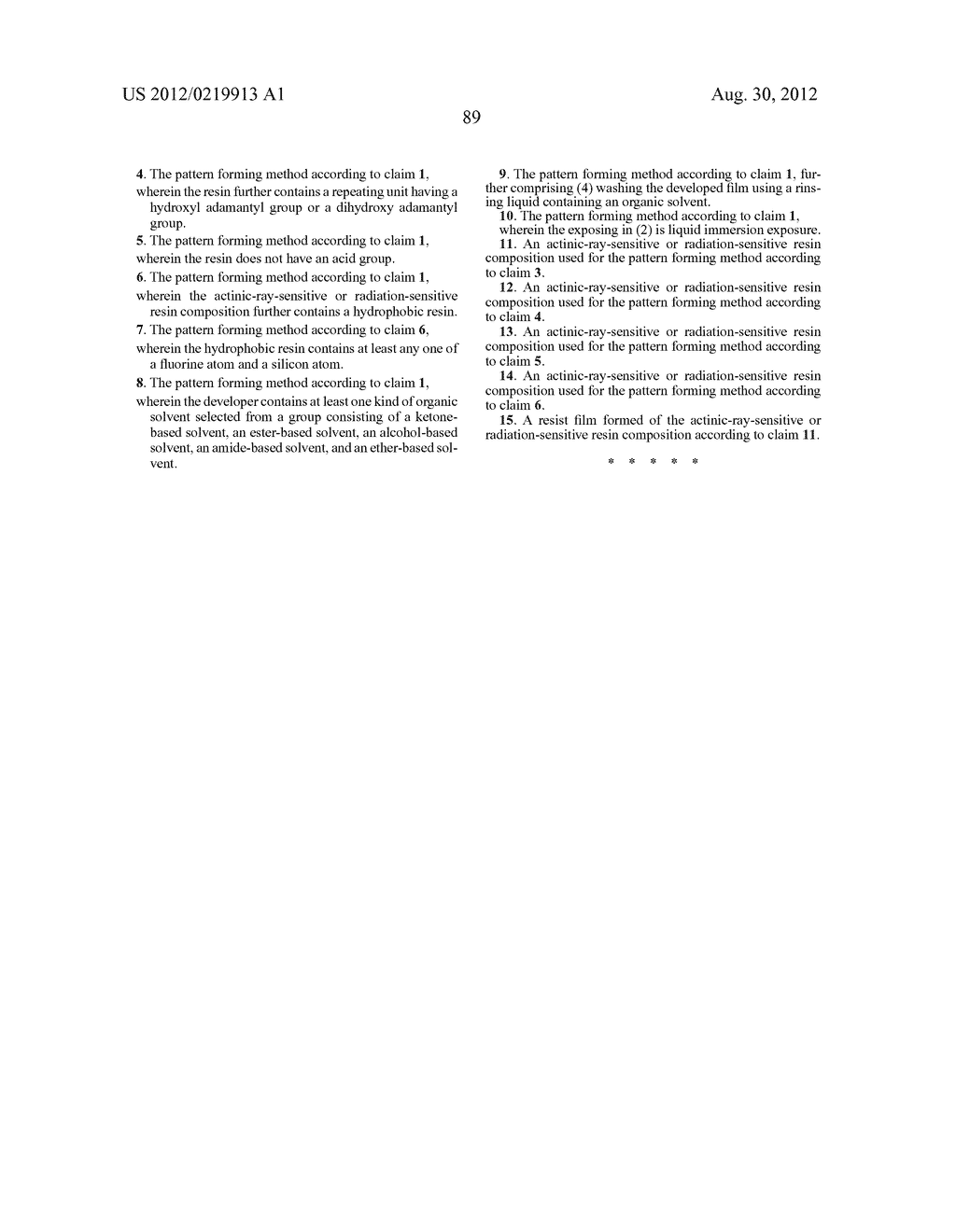 PATTERN FORMING METHOD, ACTINIC-RAY-SENSITIVE OR RADIATION-SENSITIVE RESIN     COMPOSITION, AND RESIST FILM - diagram, schematic, and image 90