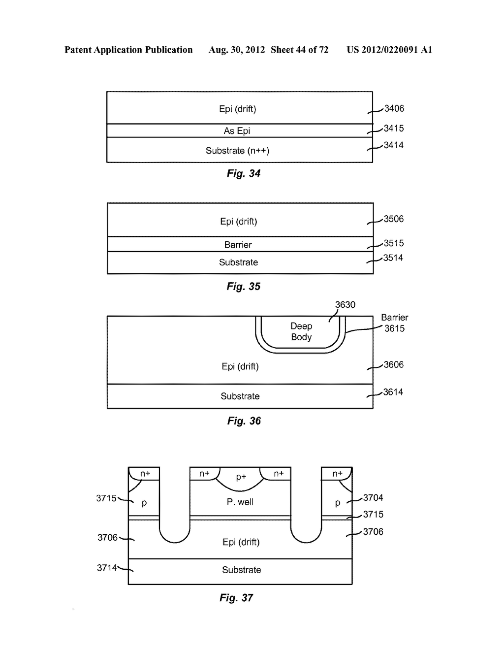 METHODS OF MAKING POWER SEMICONDUCTOR DEVICES WITH THICK BOTTOM OXIDE     LAYER - diagram, schematic, and image 45