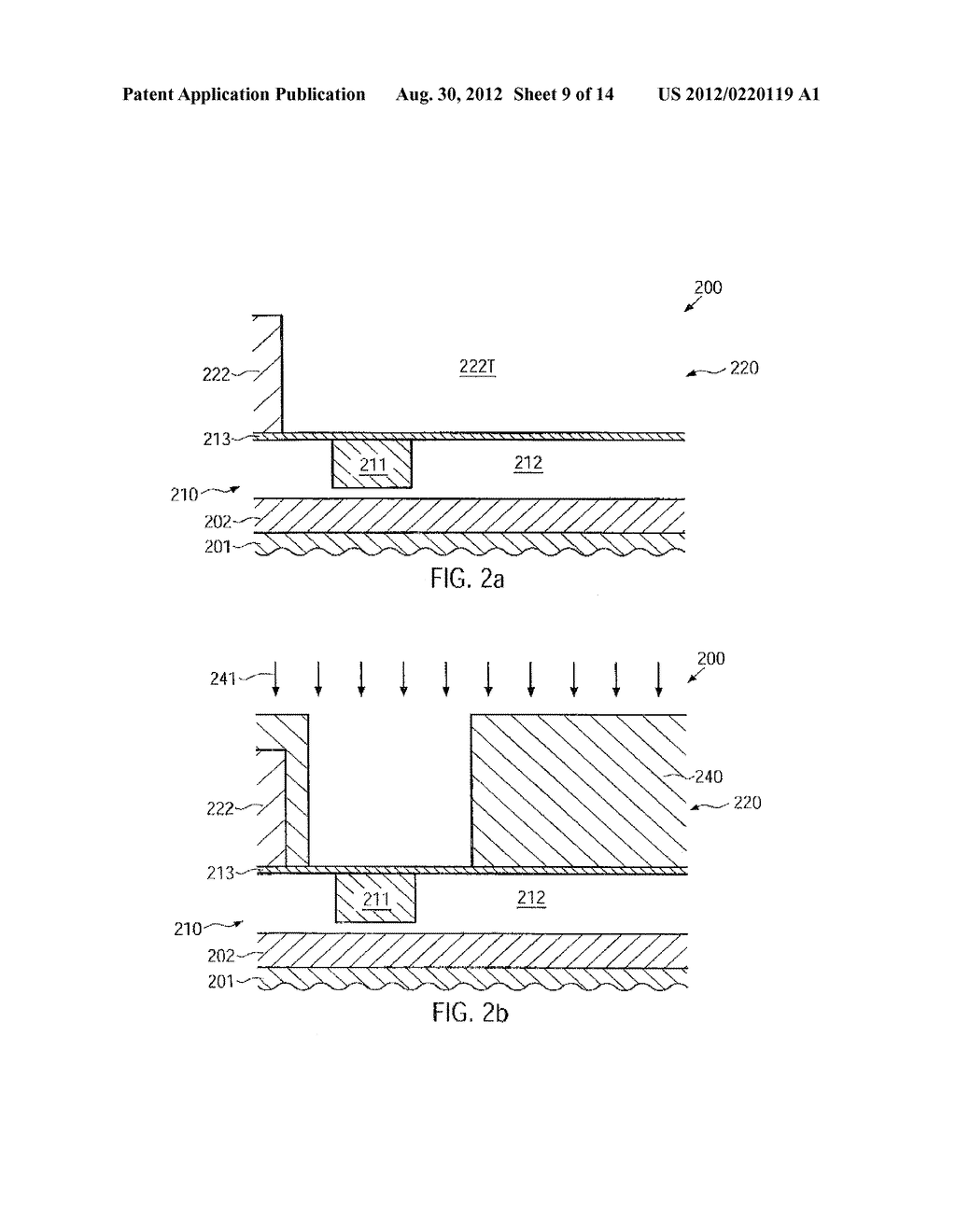 SEMICONDUCTOR DEVICE AND METHOD FOR PATTERNING VERTICAL CONTACTS AND METAL     LINES IN A COMMON ETCH PROCESS - diagram, schematic, and image 10