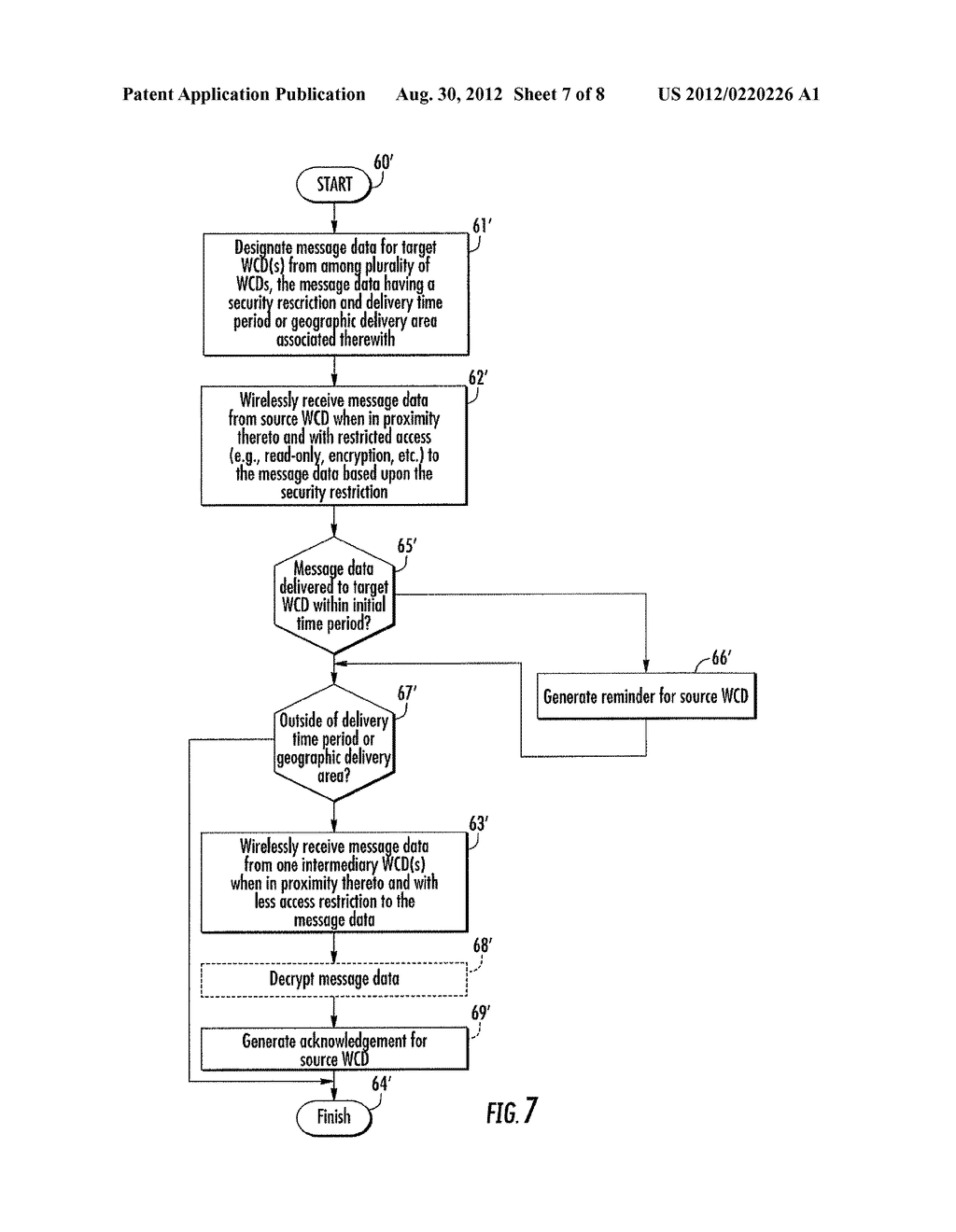 WIRELESS COMMUNICATIONS SYSTEM PROVIDING WIRELESS MESSAGE DATA DELIVERY     THROUGH INTERMEDIARY WIRELESS COMMUNICATIONS DEVICE AND RELATED METHODS - diagram, schematic, and image 08